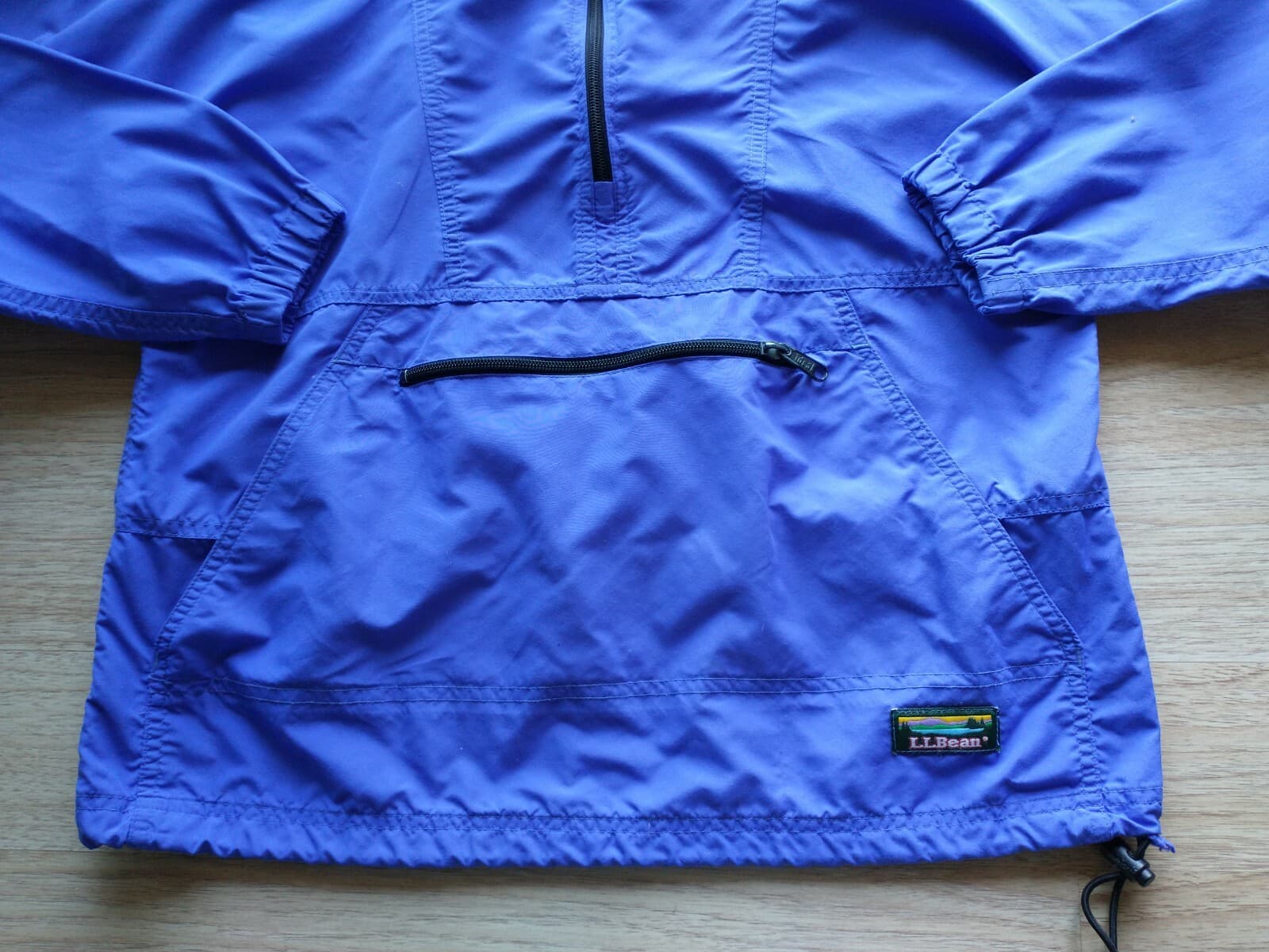Vintage L.L.Bean Windbreaker Hooded Jacket Pullover 1/4 Zip Pocket Purple Unisex - Thumbnail 6