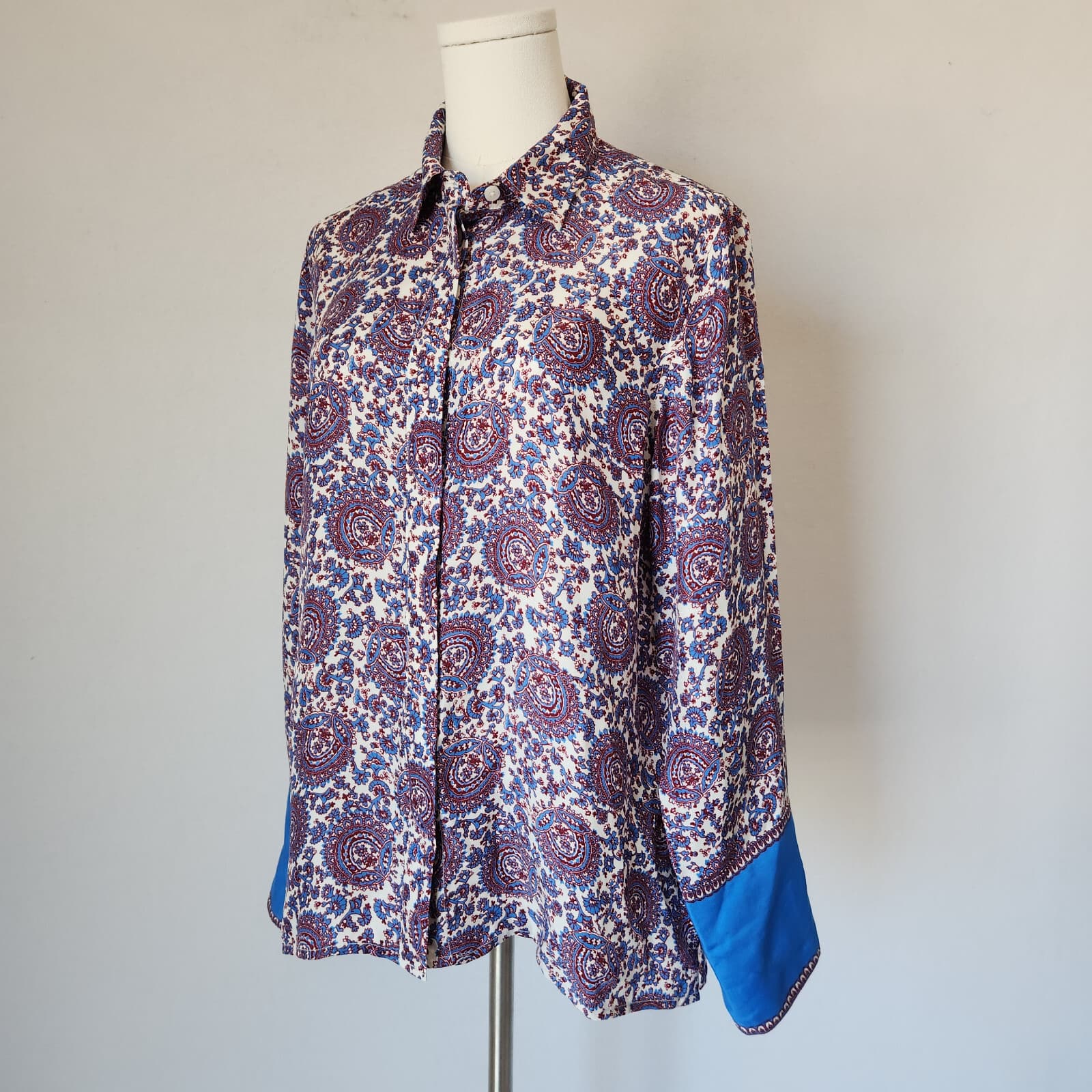 J.Crew Classic-Fit Drapey Button-Up Shirt Cupro-Blend Floral Crown Sz.10 BQ751 - Thumbnail 3