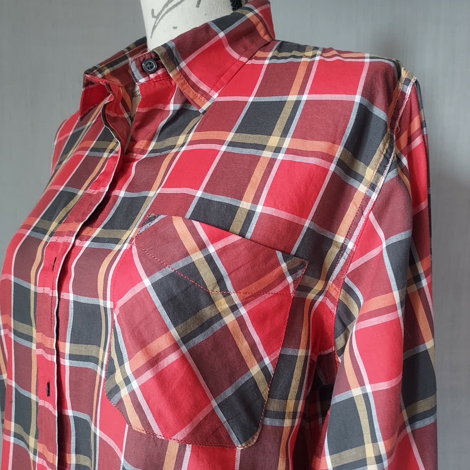 Denim & Supply RL Boyfriend Buffalo Plaid Shirt Button Long Sleeve Multicolor L - Thumbnail 3