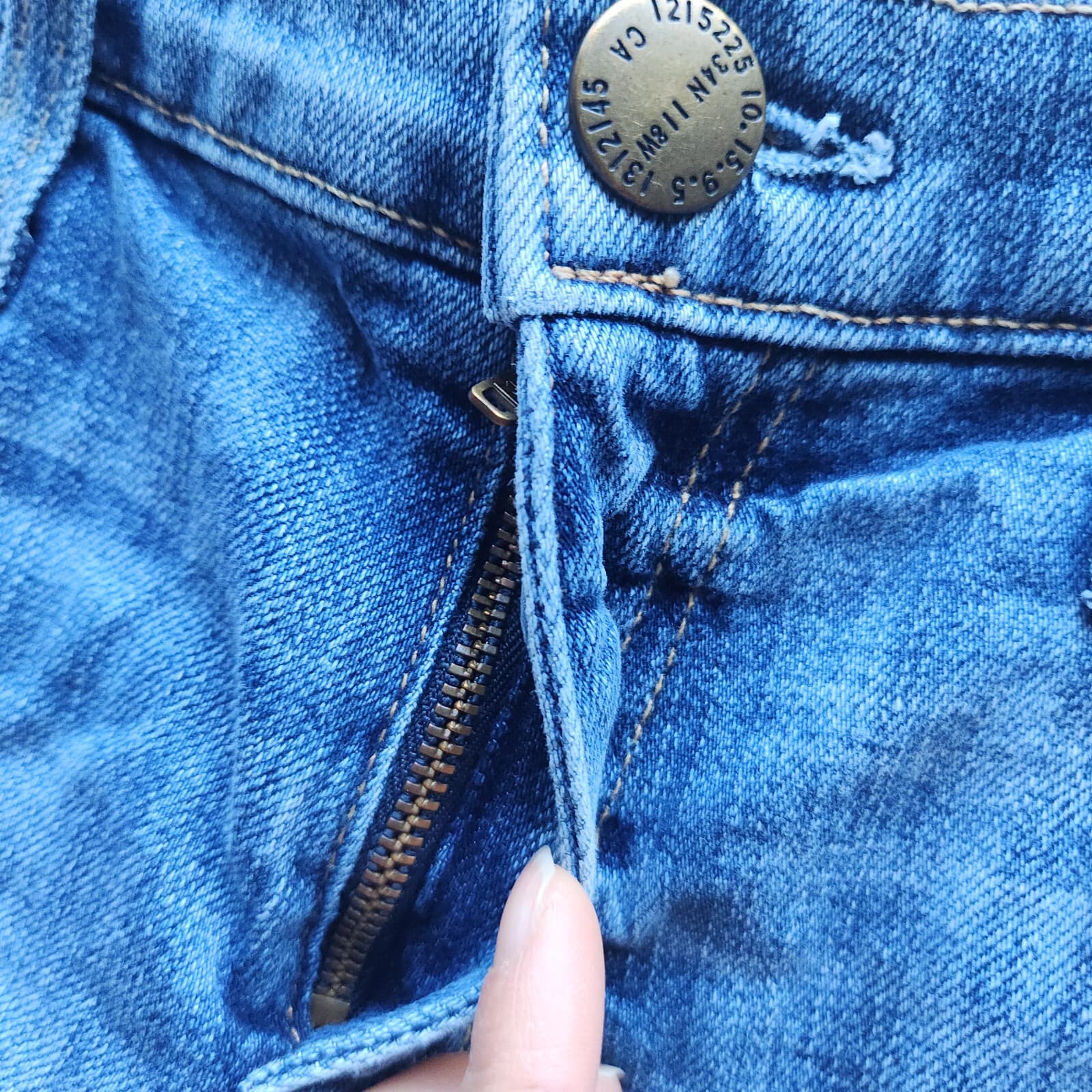 Current/Eliott The Gam Short Frayed Hem Relaxed Zip Stretch Blue Denim Women 25 - Thumbnail 3