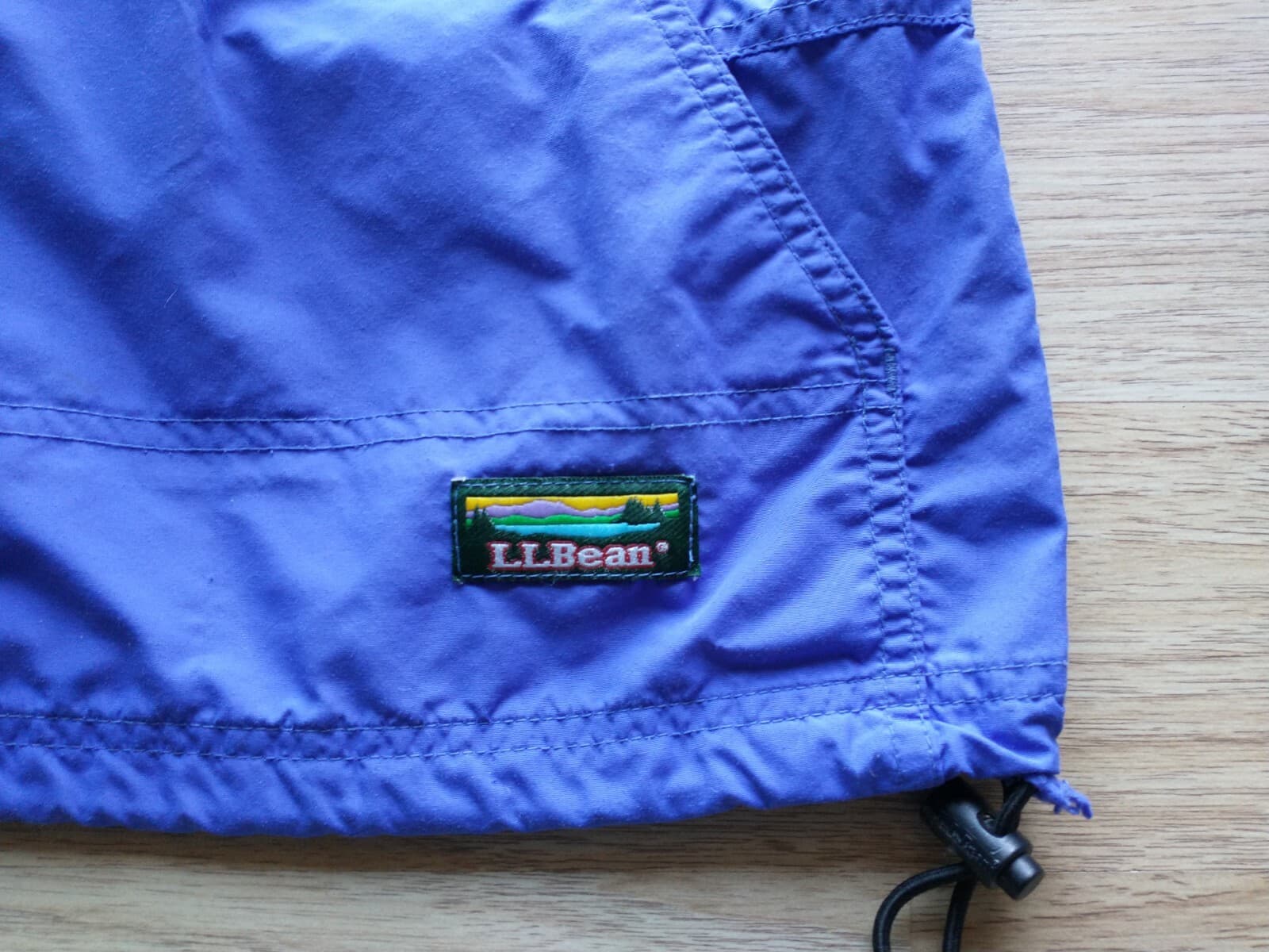 Vintage L.L.Bean Windbreaker Hooded Jacket Pullover 1/4 Zip Pocket Purple Unisex - Thumbnail 5