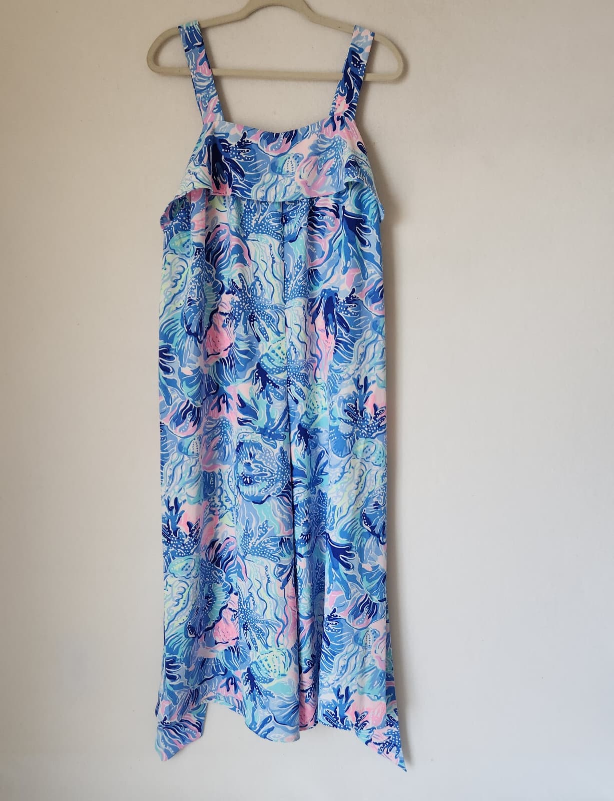 Lilly Pulitzer Tasely Wide-Leg Jumpsuit Saltwater Blue Shade Seekers Oversize 6 - Thumbnail 5