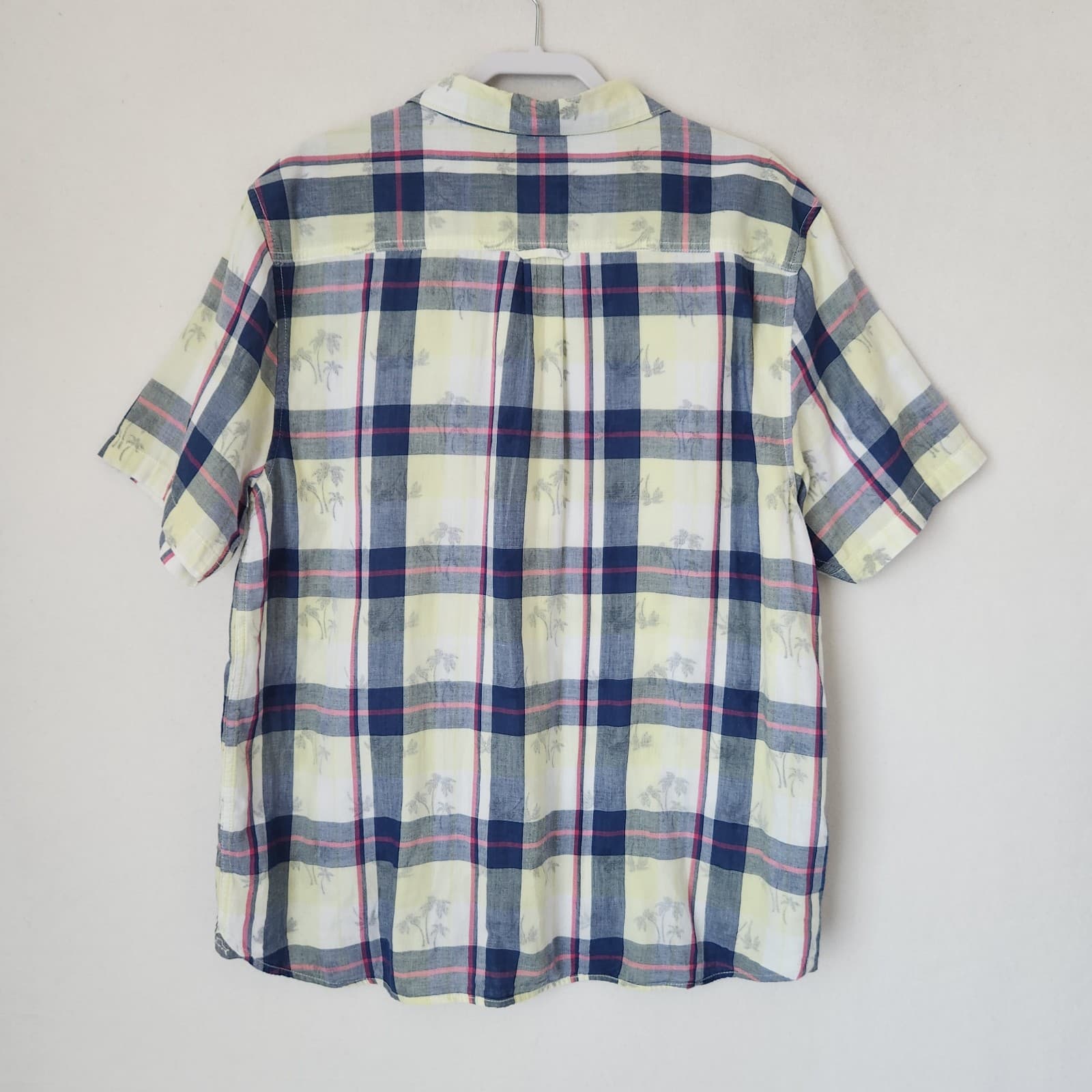 Tommy Bahama Double-Face Palm Tree Plaid Trim Fit Shirt Short Sleeve Men's XXL - Thumbnail 3
