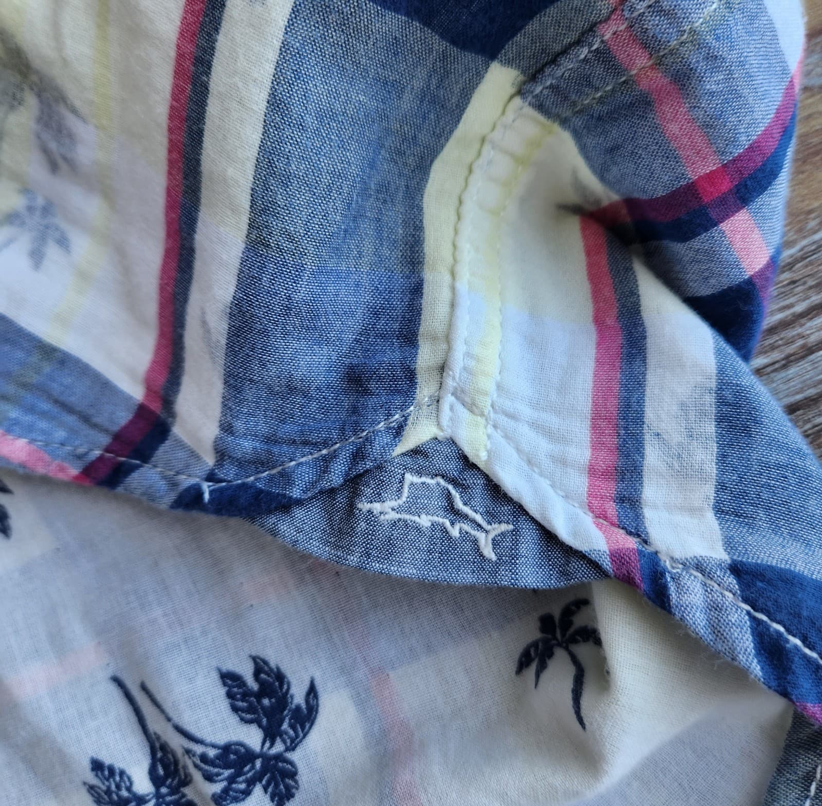 Tommy Bahama Double-Face Palm Tree Plaid Trim Fit Shirt Short Sleeve Men's XXL - Thumbnail 8