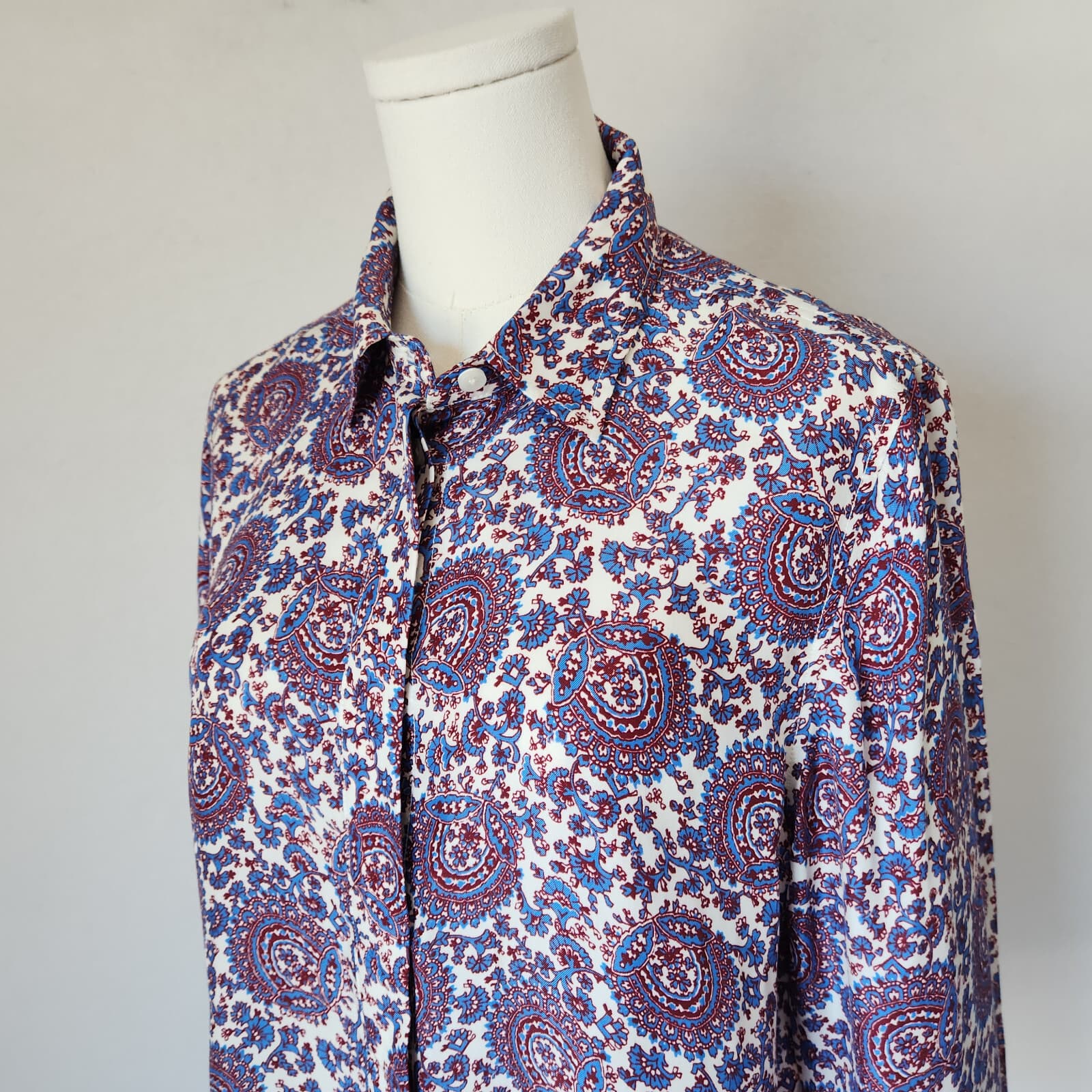 J.Crew Classic-Fit Drapey Button-Up Shirt Cupro-Blend Floral Crown Sz.10 BQ751 - Thumbnail 6