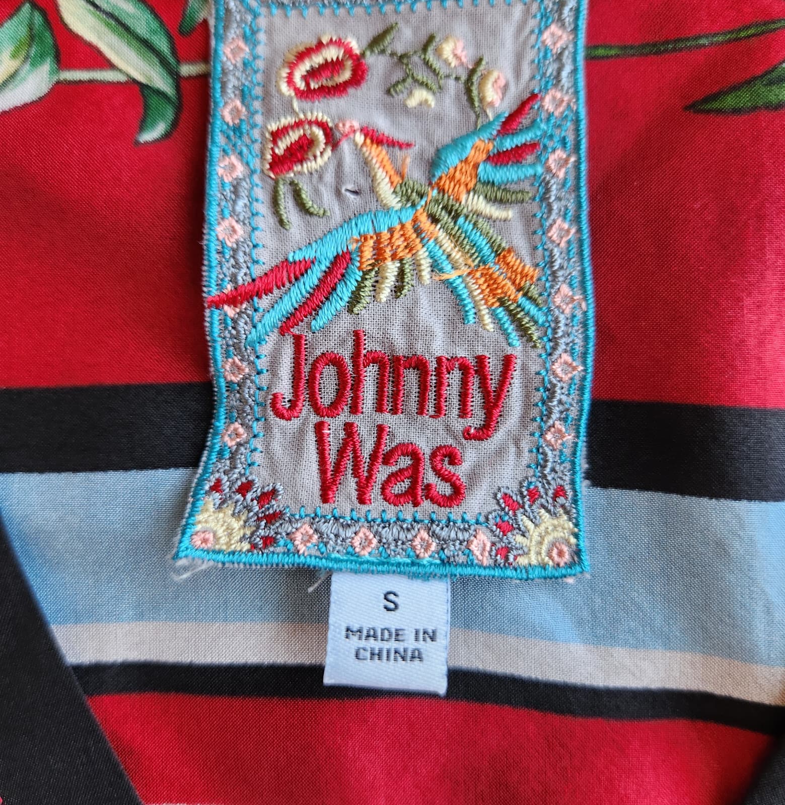 Johnny Was Perdita 100% Silk Satin Button-Front Blouse V-Neck Long Sleeve Sz.S - Thumbnail 15