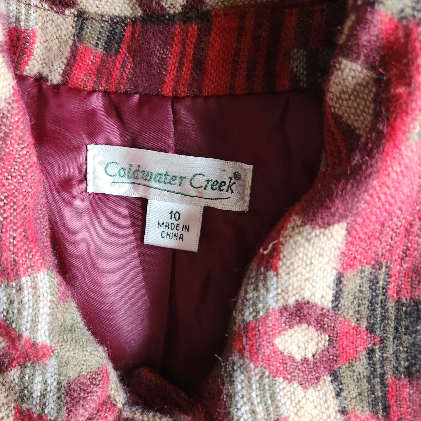 Coldwater Creek Aztec Tribal Southwest Wool Blend Jacket Button Multicolor Sz.10 - Thumbnail 9