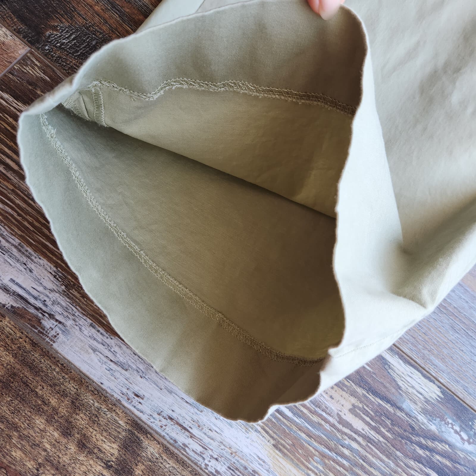 Abercrombie & Fitch Wide-Leg High Rise Cropped Pants Pocket Zip Green Women 28/6 - Thumbnail 6
