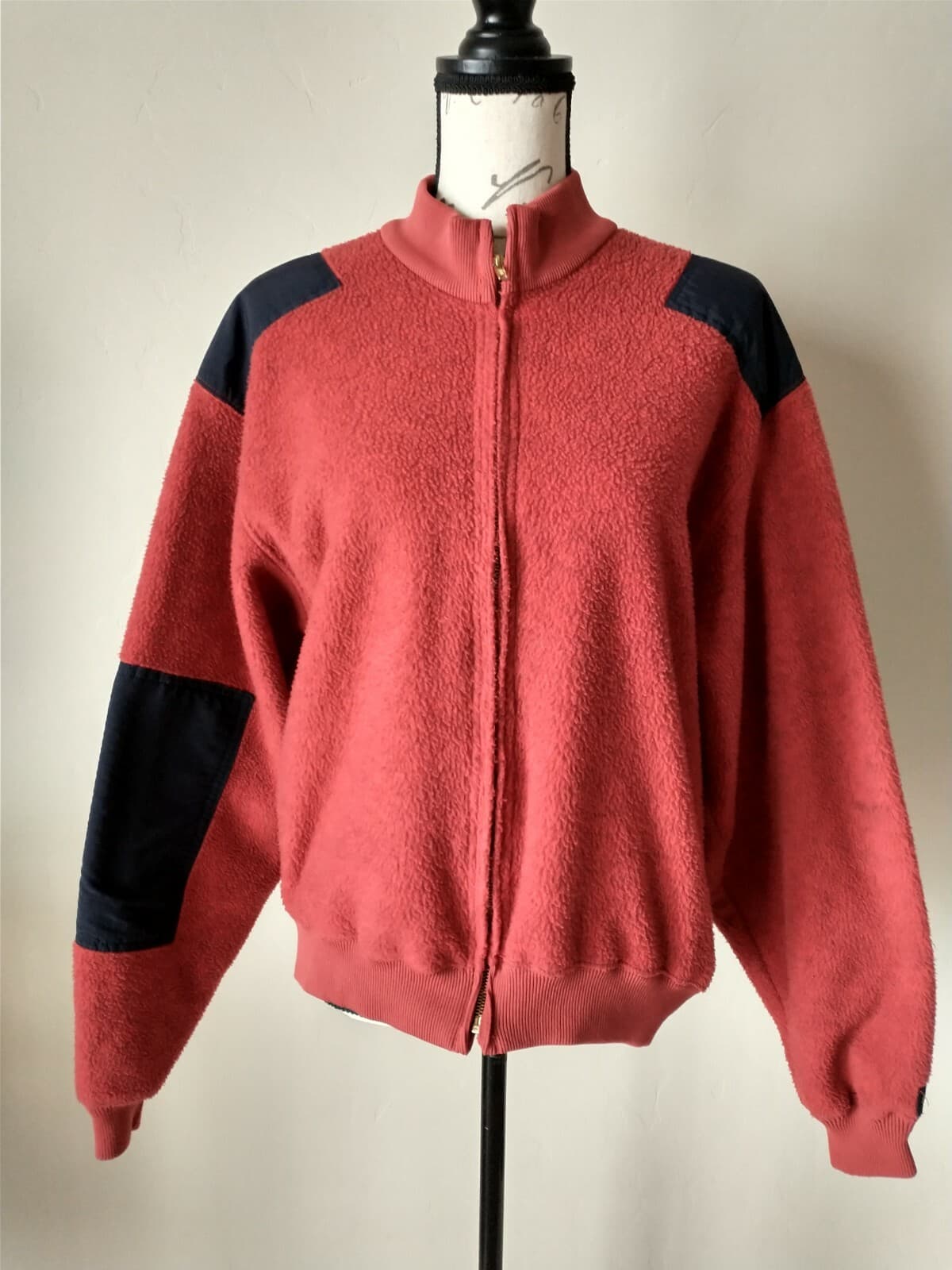 Vintge Woolrich Polartec Fleece Jacket Arm-Patch Zip Red Women Sz.M Made in USA - Thumbnail 2