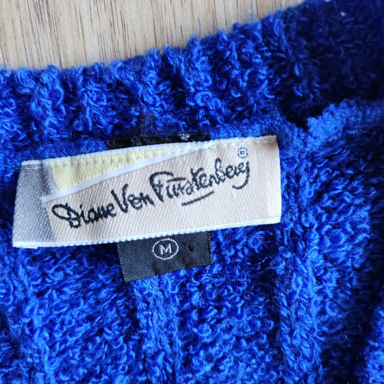 Vintage Diane Von Frustenberg Colorblock V-Neck Sweater Pullover Acrylic Women M - Thumbnail 6