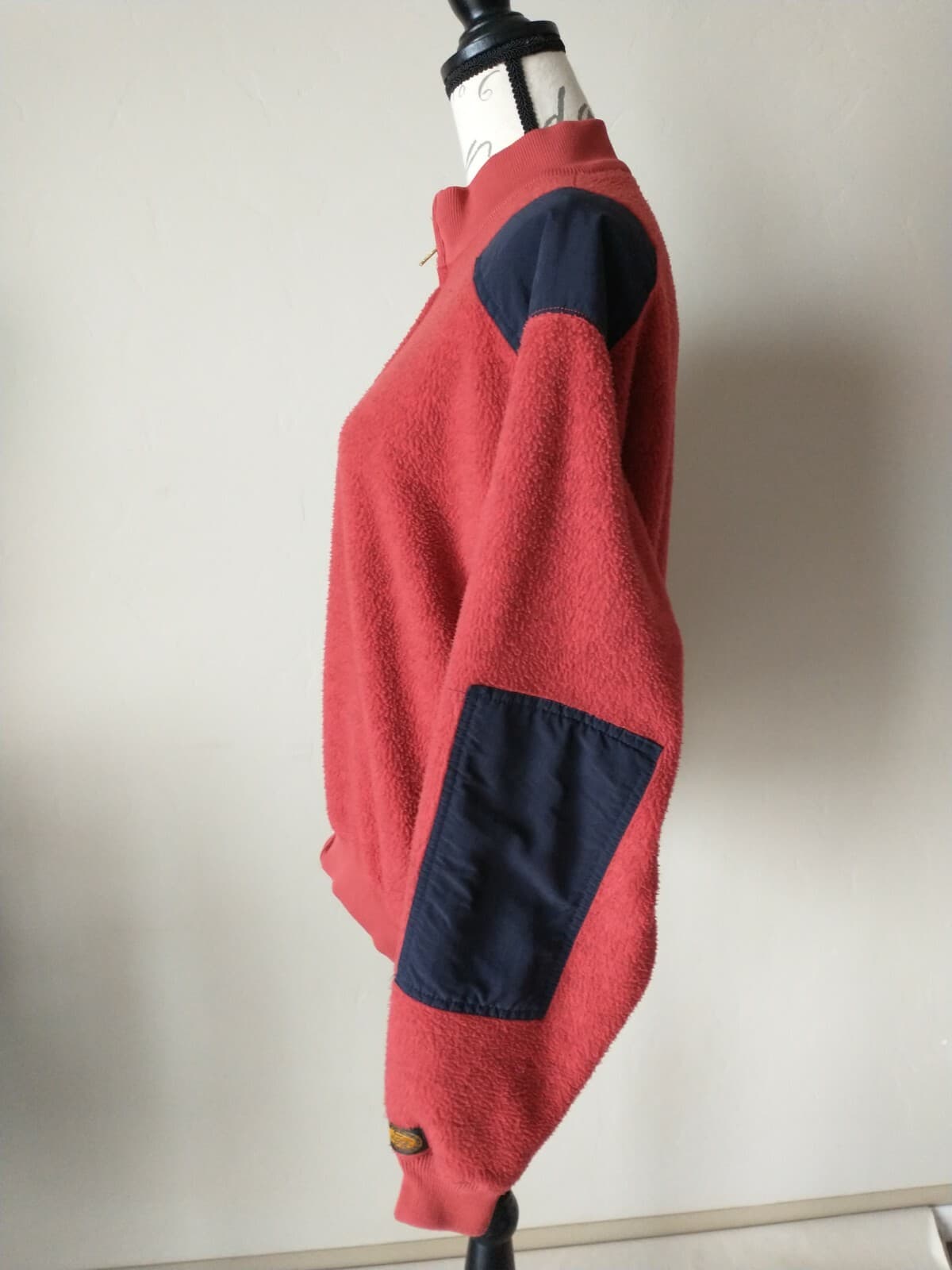 Vintge Woolrich Polartec Fleece Jacket Arm-Patch Zip Red Women Sz.M Made in USA - Thumbnail 3