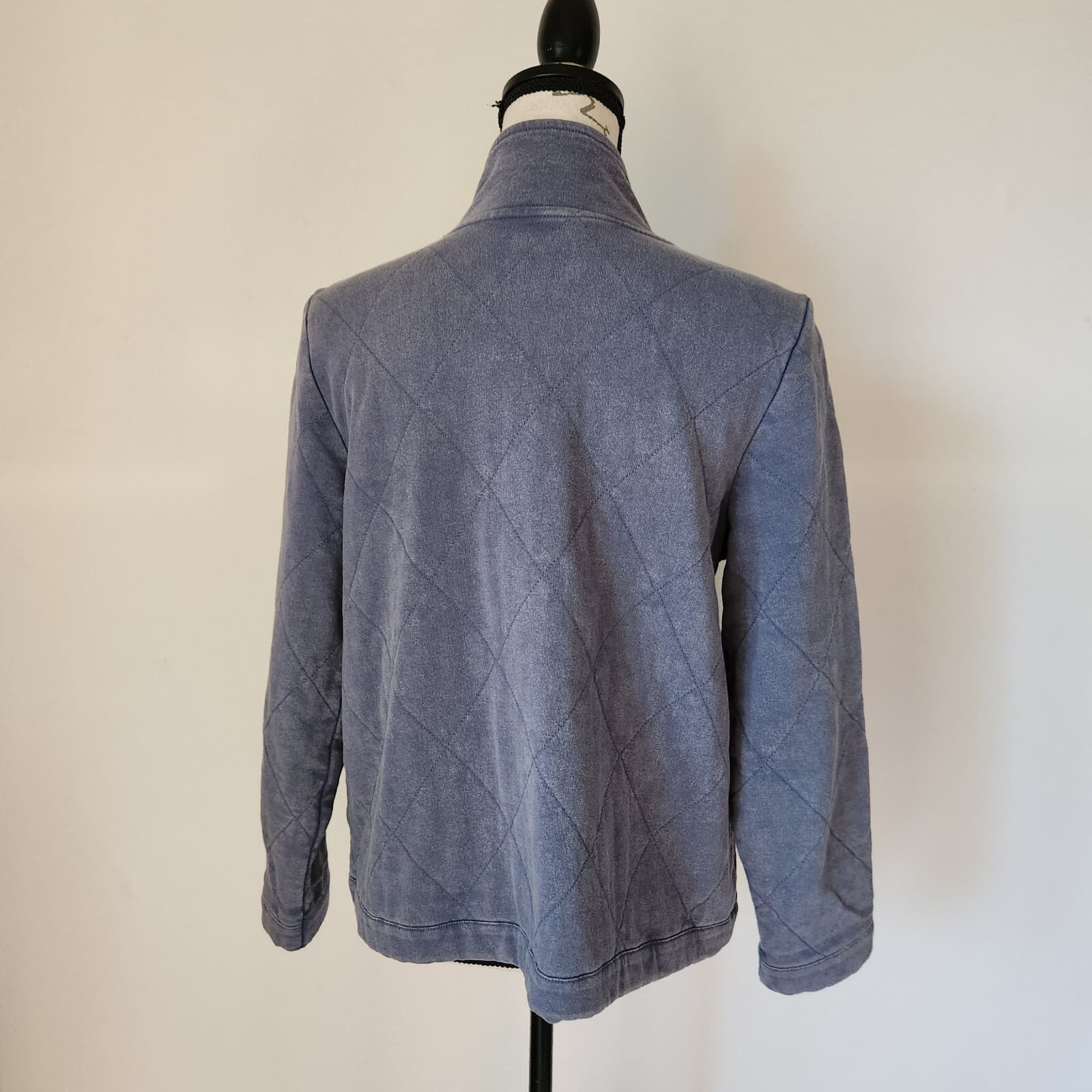 Habitat Quilted Insulated Jacket Zip-Up Mockneck Pocket Blue Cotton Women's XS - Thumbnail 5