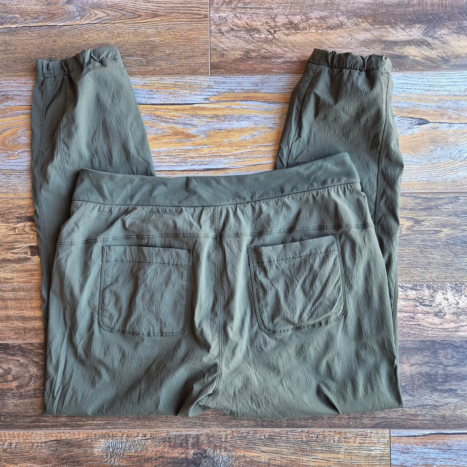 Athleta Endeavor Hiking Walking Jogger Pants Zip-Pocket Green Women's 14 #75538 - Thumbnail 9