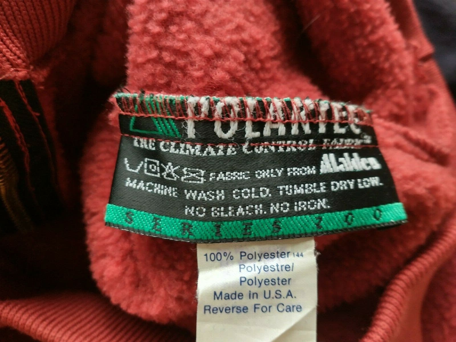 Vintge Woolrich Polartec Fleece Jacket Arm-Patch Zip Red Women Sz.M Made in USA - Thumbnail 7