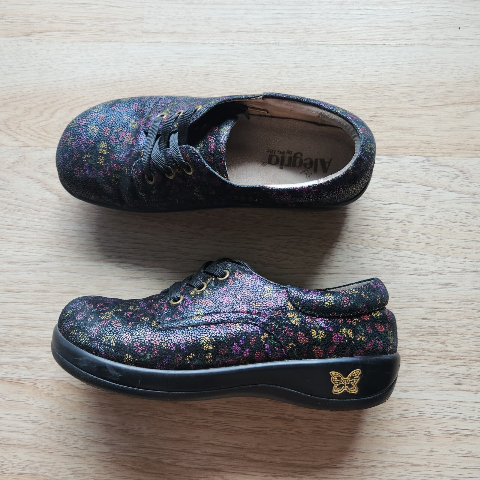 Alegria Kimi Pro Ditzy Doo Floral Leather Lace Up Oxford Shoes Arch Support EU37 - Thumbnail 2