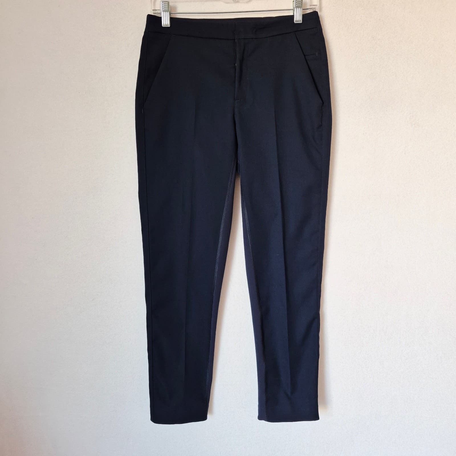 Lululemon Travel Casual Ankle Pants Slim Leg Zip Pocket Navy Blue Women's 4 - Thumbnail 3