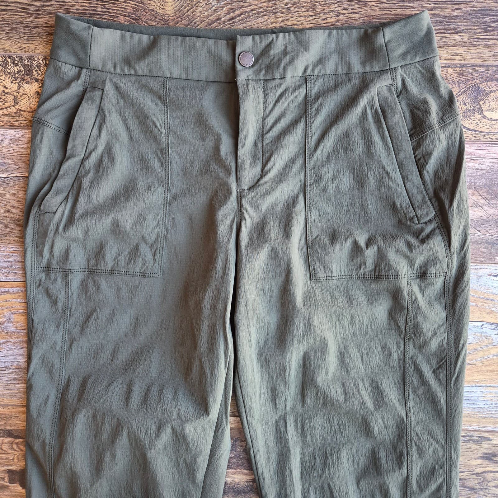 Athleta Endeavor Hiking Walking Jogger Pants Zip-Pocket Green Women's 14 #75538 - Thumbnail 3