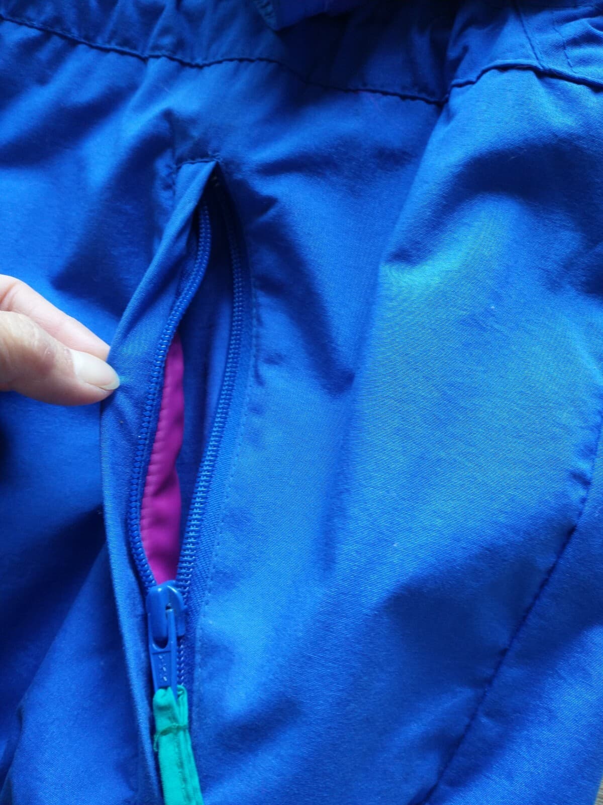 Vintage Helly Hansen Rain Windbreaker Hooded Jacket Zip-Up Blue Women Sz.M - Thumbnail 6