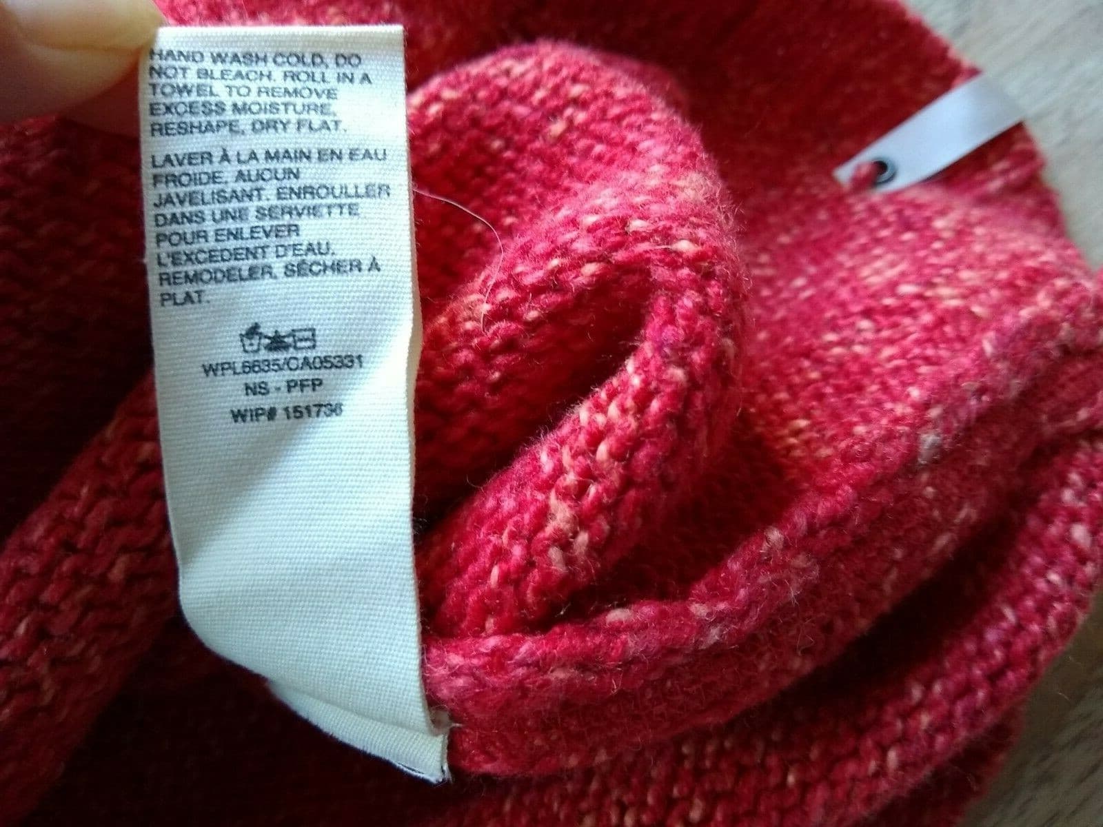 Woolrich Ramie Cotton Wool Blend Sweater 1/4-Zip Mock Neck Fleece-Neck Red Sz.L - Thumbnail 11