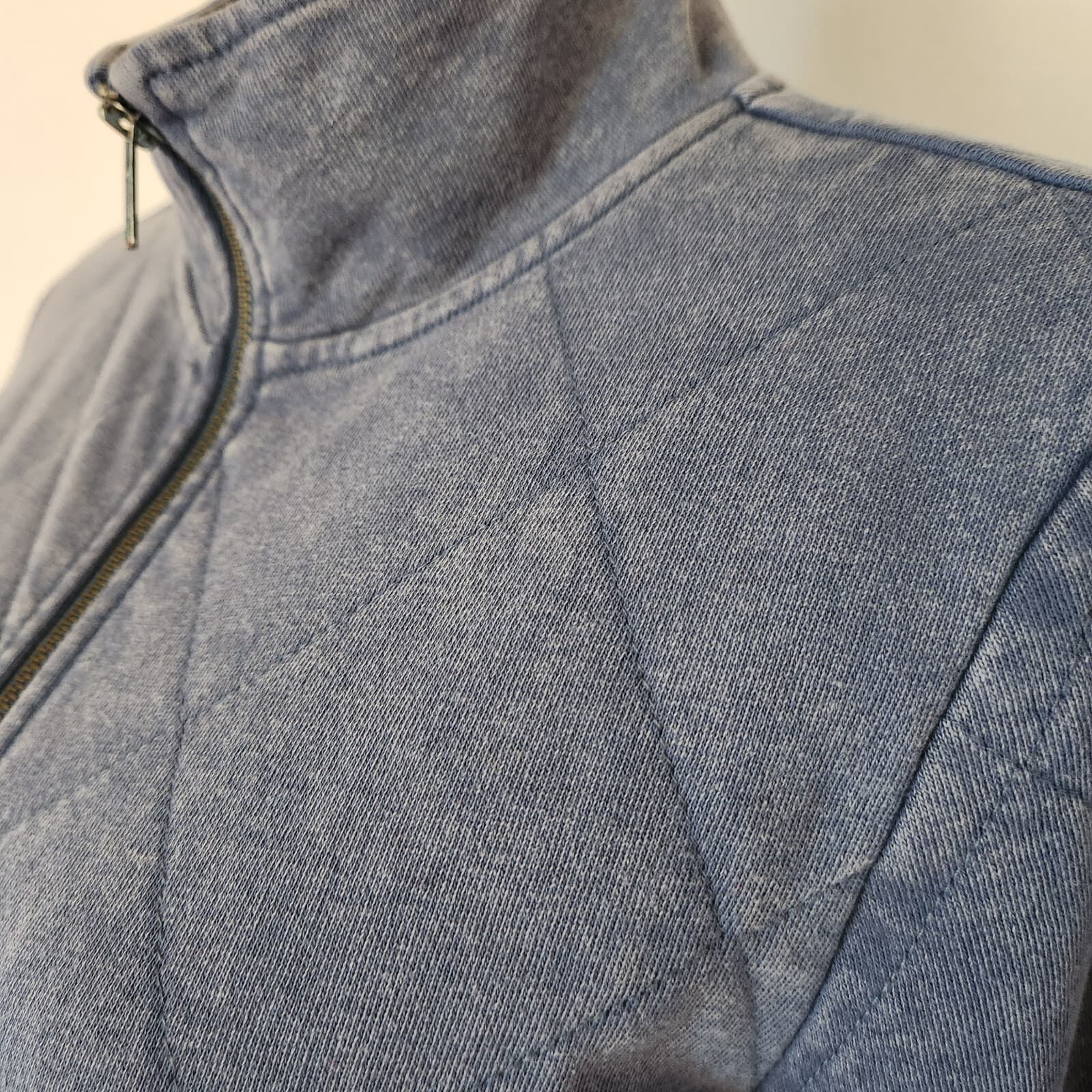 Habitat Quilted Insulated Jacket Zip-Up Mockneck Pocket Blue Cotton Women's XS - Thumbnail 4