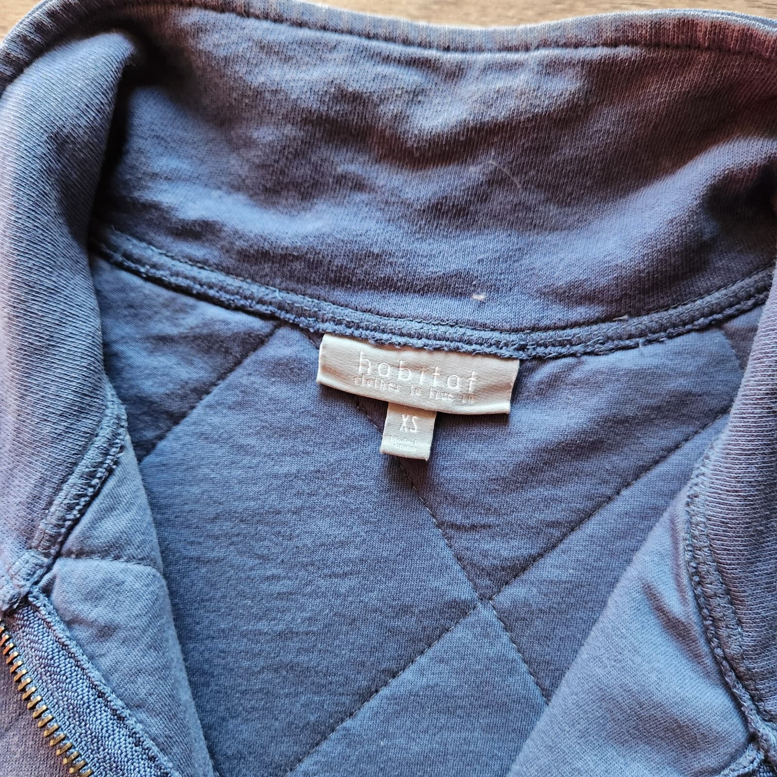 Habitat Quilted Insulated Jacket Zip-Up Mockneck Pocket Blue Cotton Women's XS - Thumbnail 8