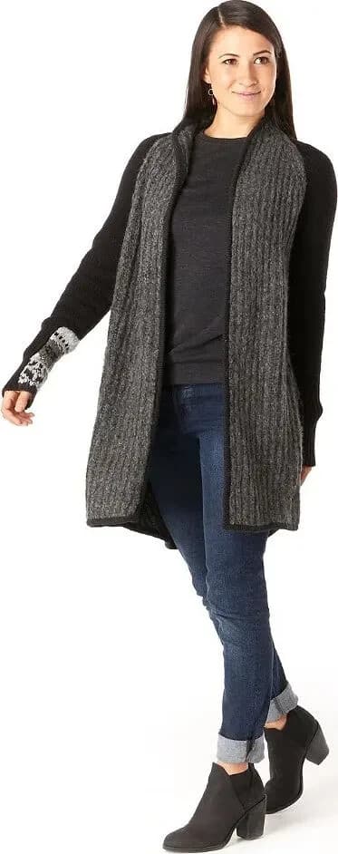 Smartwool CHUP Speren Wrap Sweater Open Cardigan Pocket Merino Wool Blend Sz.M - Thumbnail 3