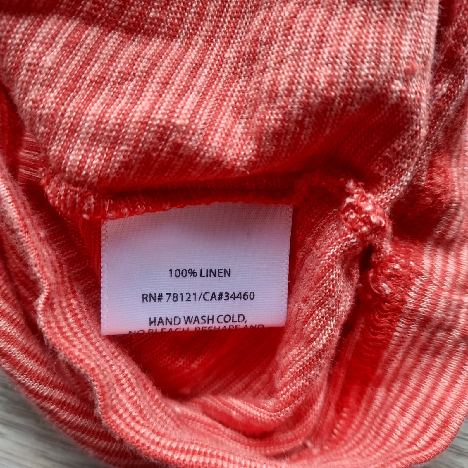 EILEEN FISHER 100% Linen Tunic Shift Dress Sleeveless Pinstripe Orange Women XS - Thumbnail 10