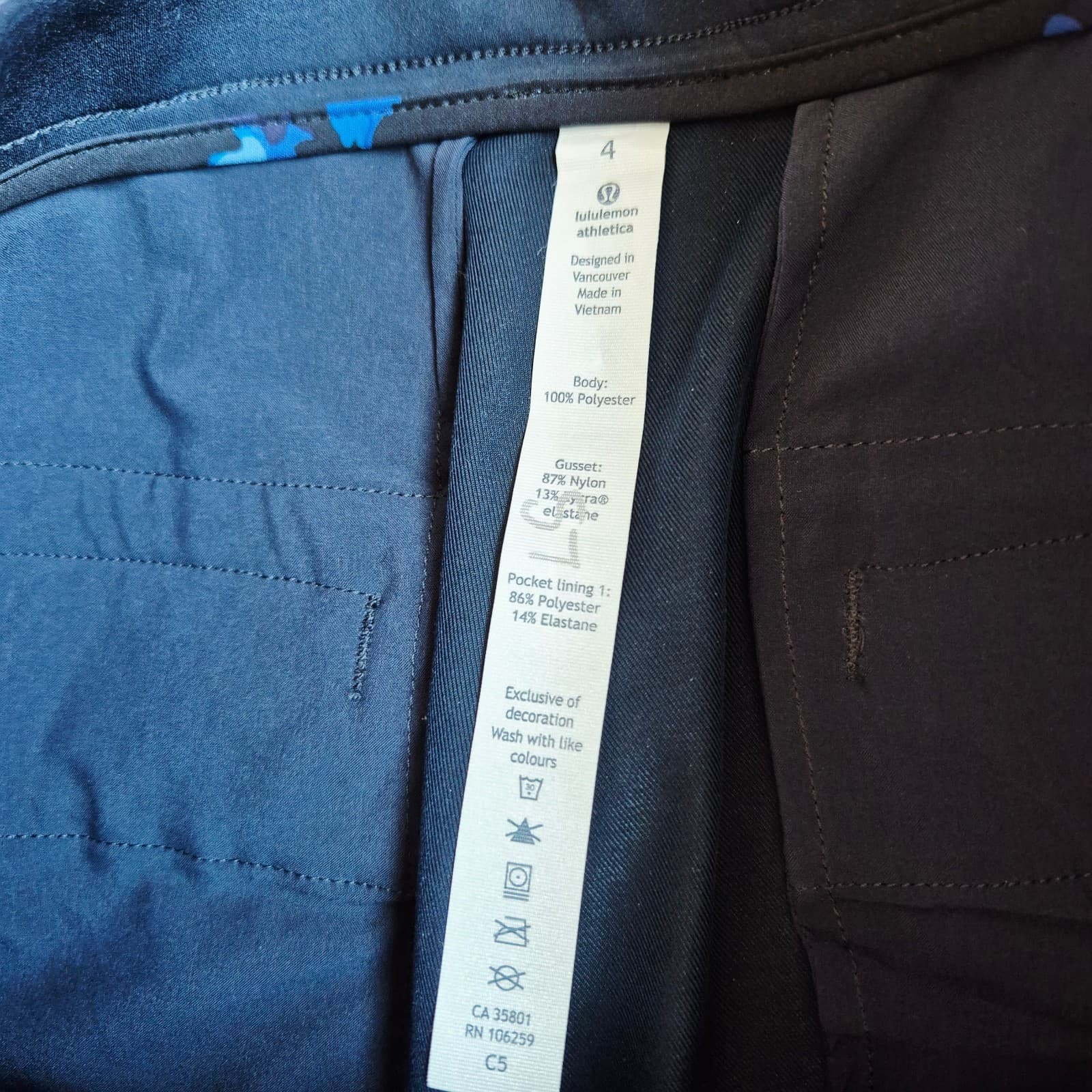 Lululemon Travel Casual Ankle Pants Slim Leg Zip Pocket Navy Blue Women's 4 - Thumbnail 8