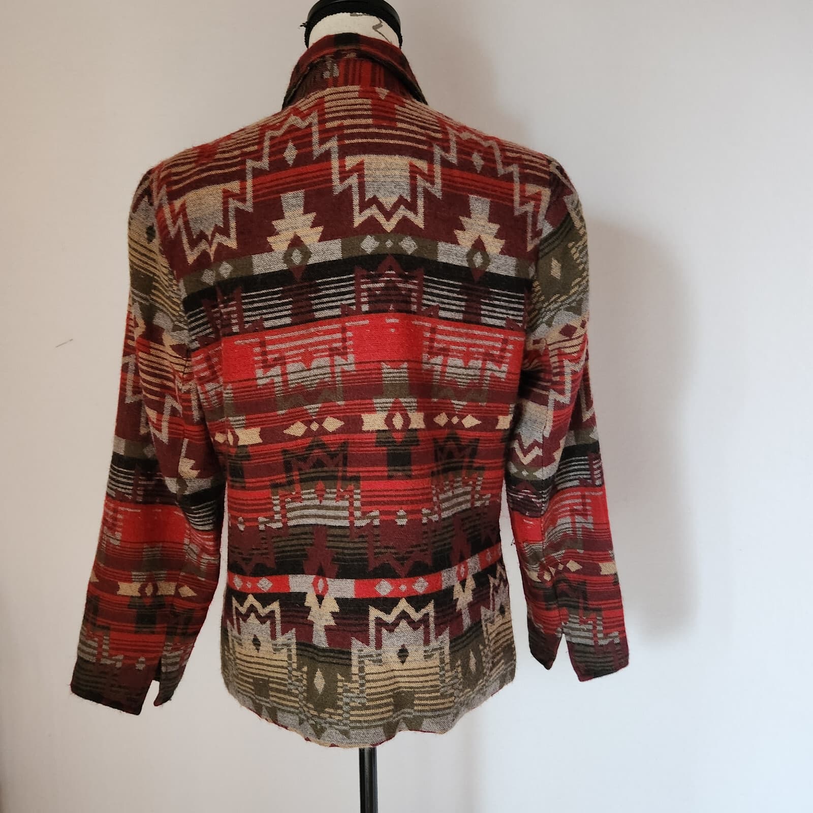 Coldwater Creek Aztec Tribal Southwest Wool Blend Jacket Button Multicolor Sz.10 - Thumbnail 4