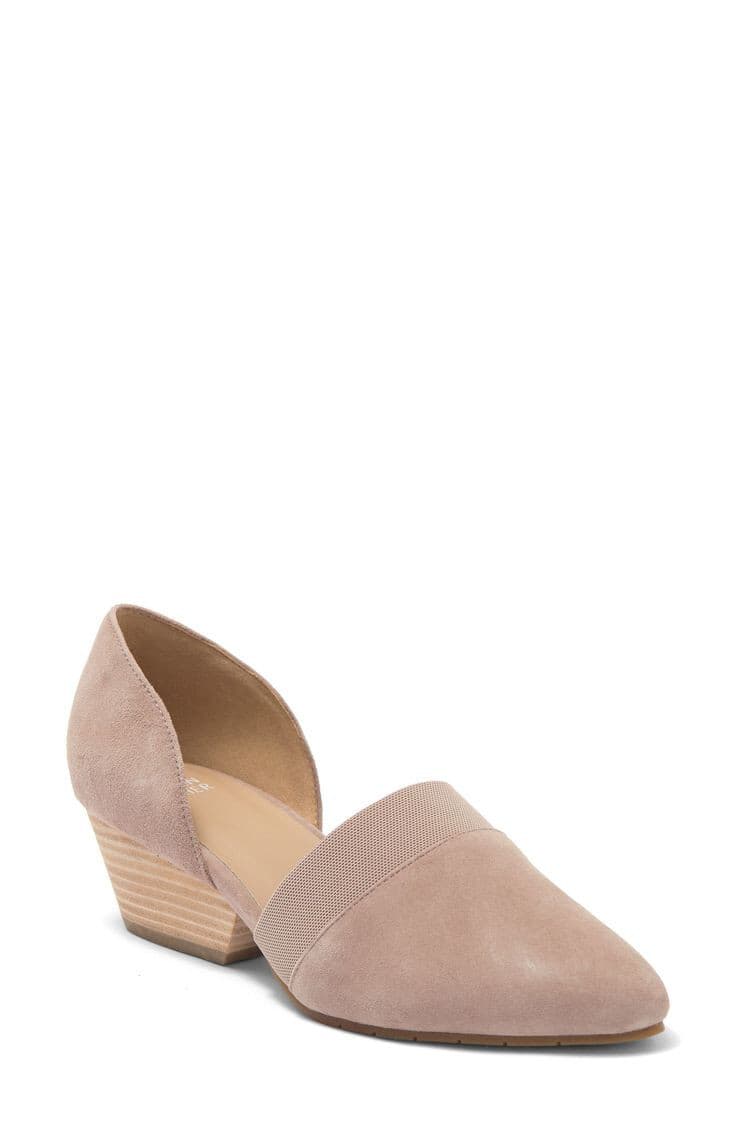 EILEEN FISHER Hilly Wedge d'Orsay Pump Slip-On Shoes Suede Beige Earth Women 8.5 - Thumbnail 3