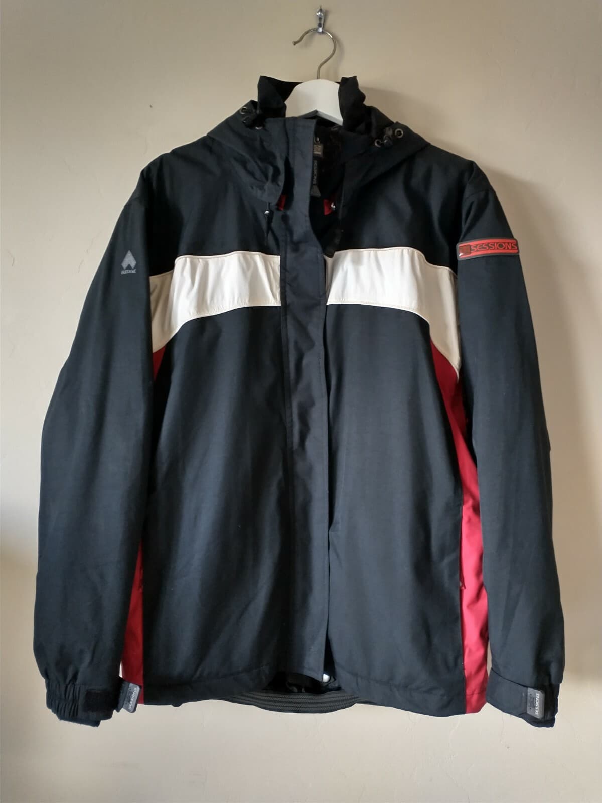 Sessions Ridge Series Men Ski Snowboard Jacket Zip Hood Black Sz.S - Thumbnail 2