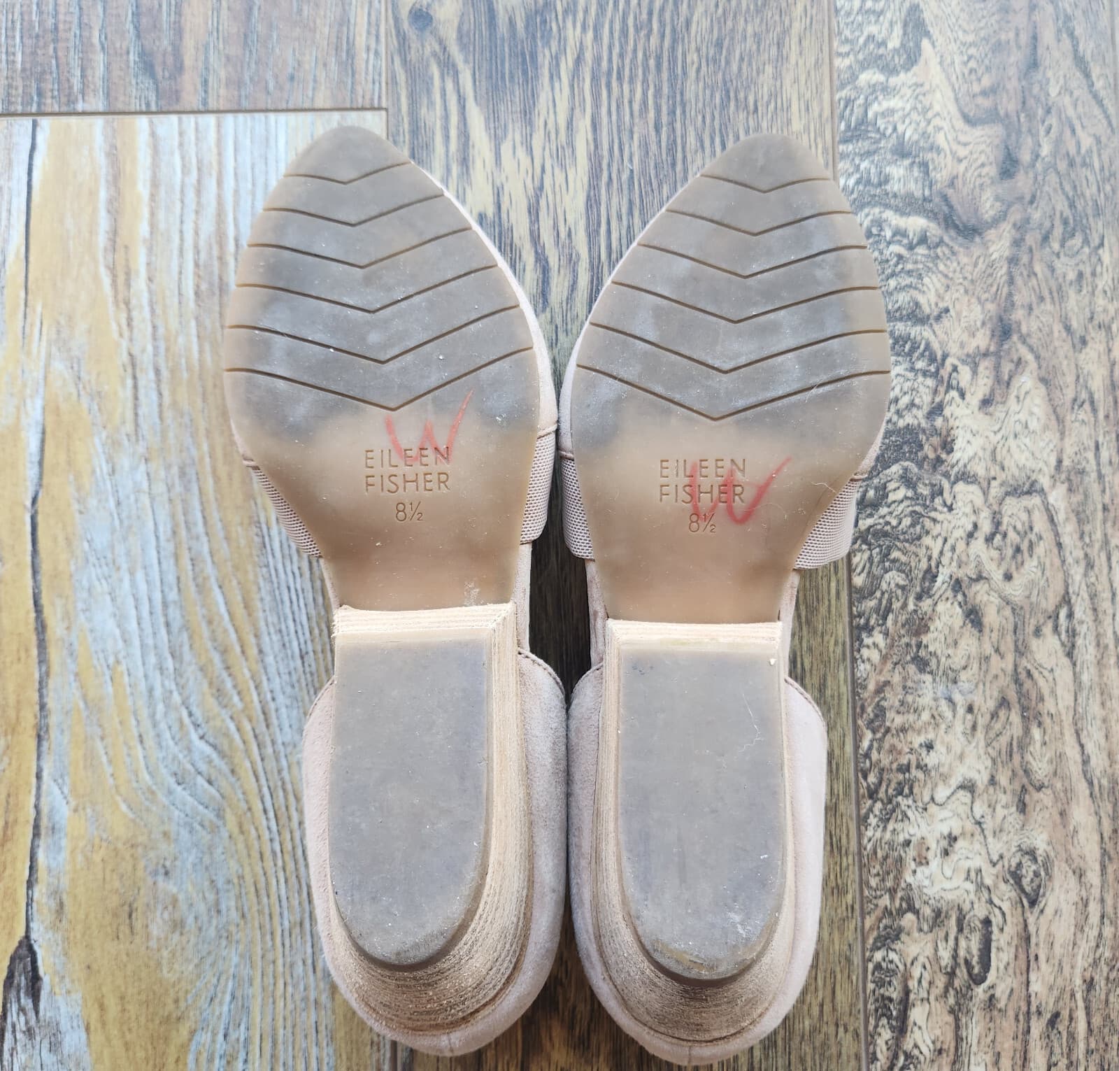 EILEEN FISHER Hilly Wedge d'Orsay Pump Slip-On Shoes Suede Beige Earth Women 8.5 - Thumbnail 7