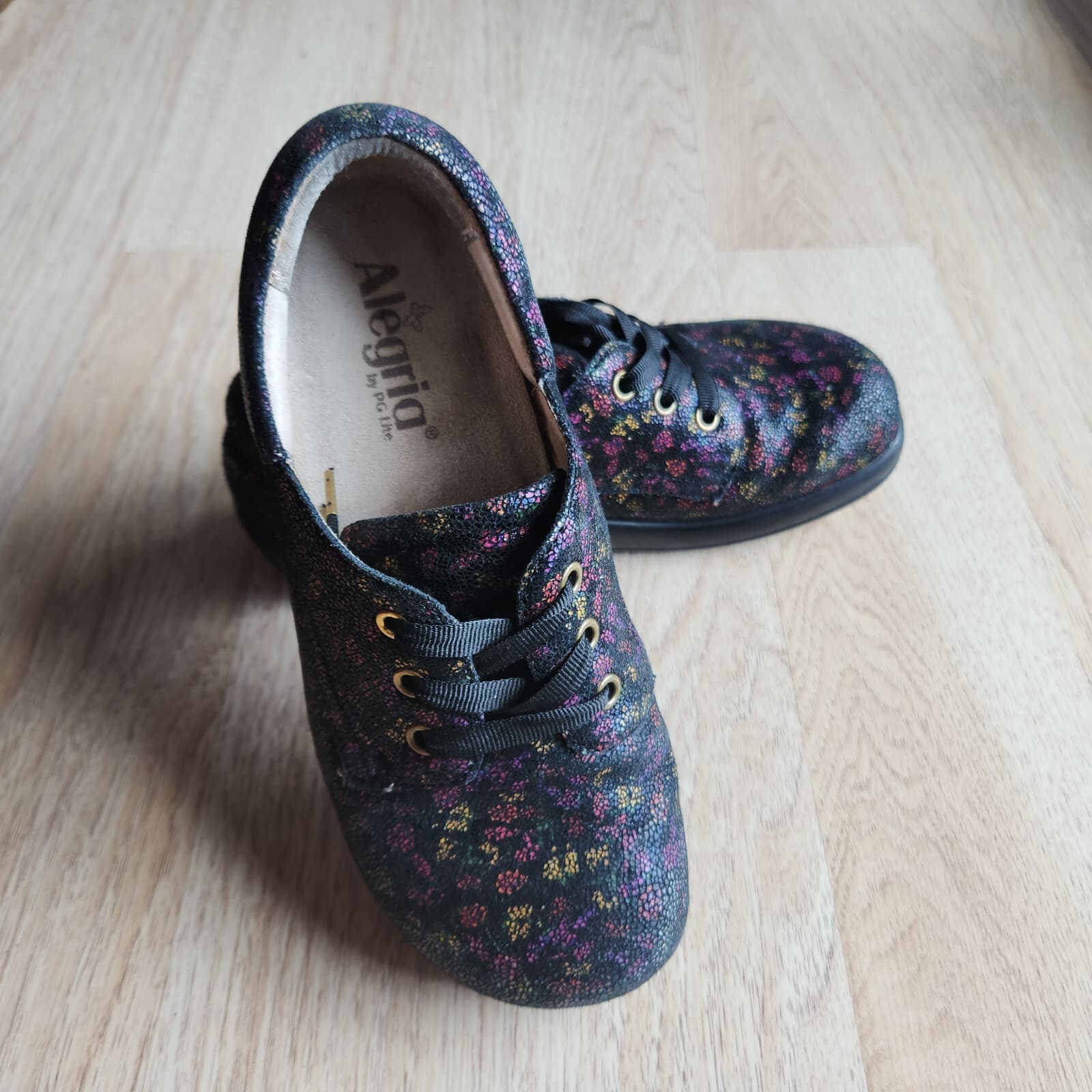 Alegria Kimi Pro Ditzy Doo Floral Leather Lace Up Oxford Shoes Arch Support EU37 - Thumbnail 5