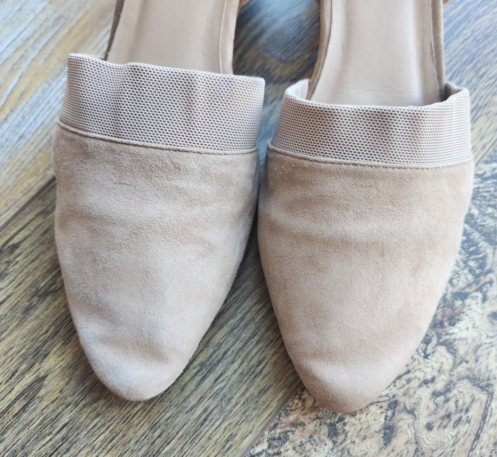 EILEEN FISHER Hilly Wedge d'Orsay Pump Slip-On Shoes Suede Beige Earth Women 8.5 - Thumbnail 4