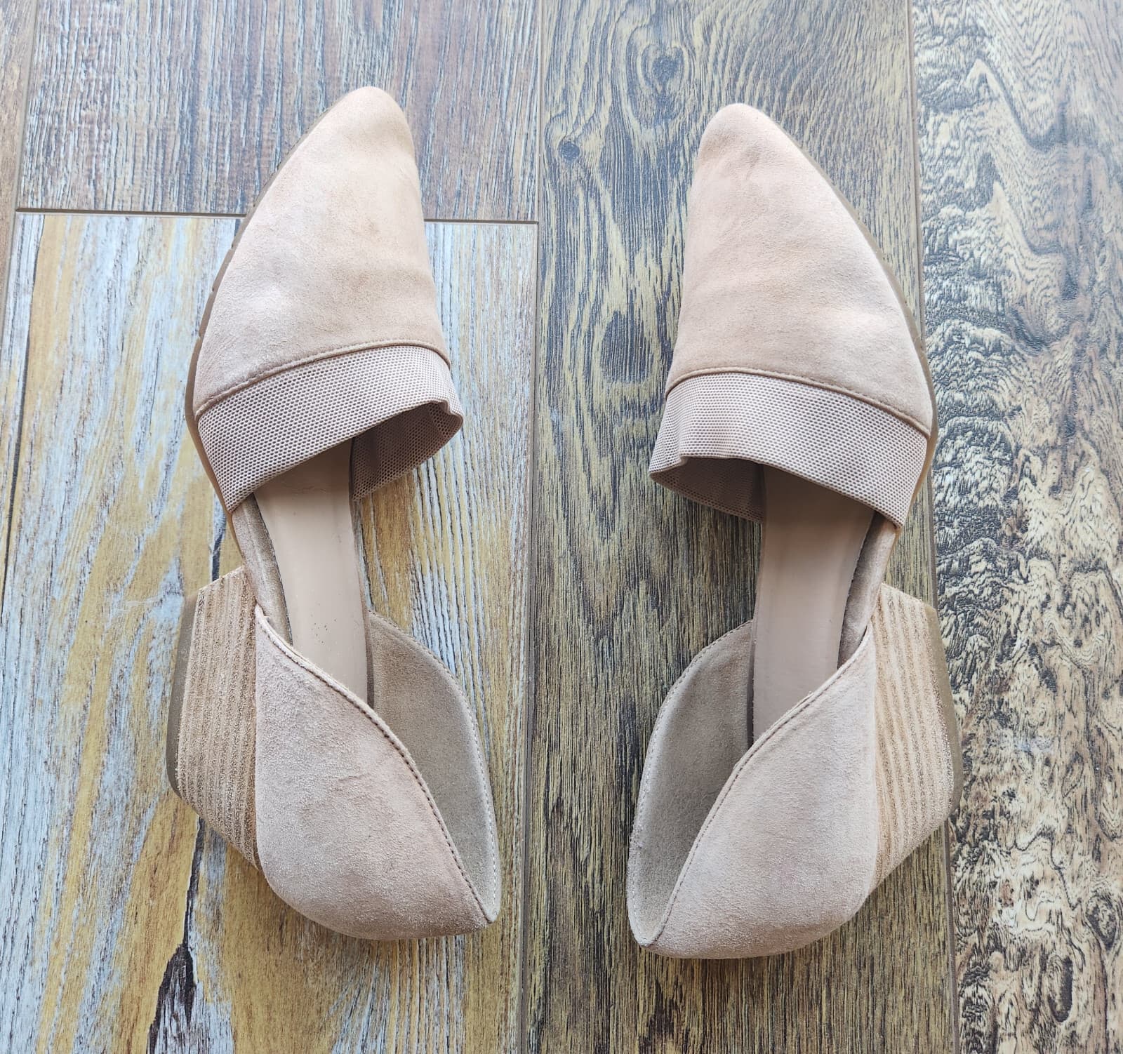 EILEEN FISHER Hilly Wedge d'Orsay Pump Slip-On Shoes Suede Beige Earth Women 8.5 - Thumbnail 5