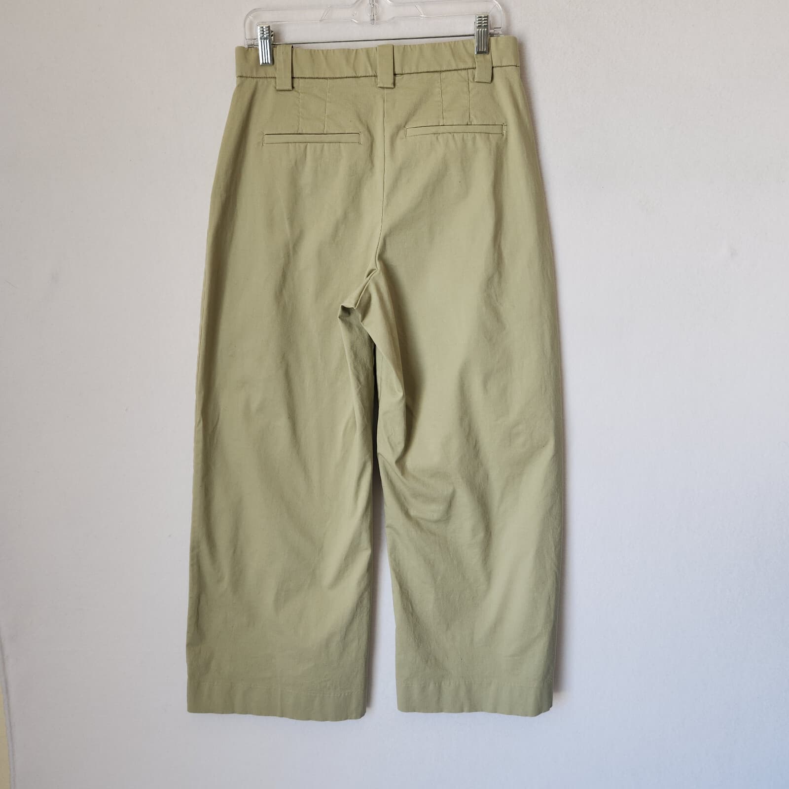 Abercrombie & Fitch Wide-Leg High Rise Cropped Pants Pocket Zip Green Women 28/6 - Thumbnail 5