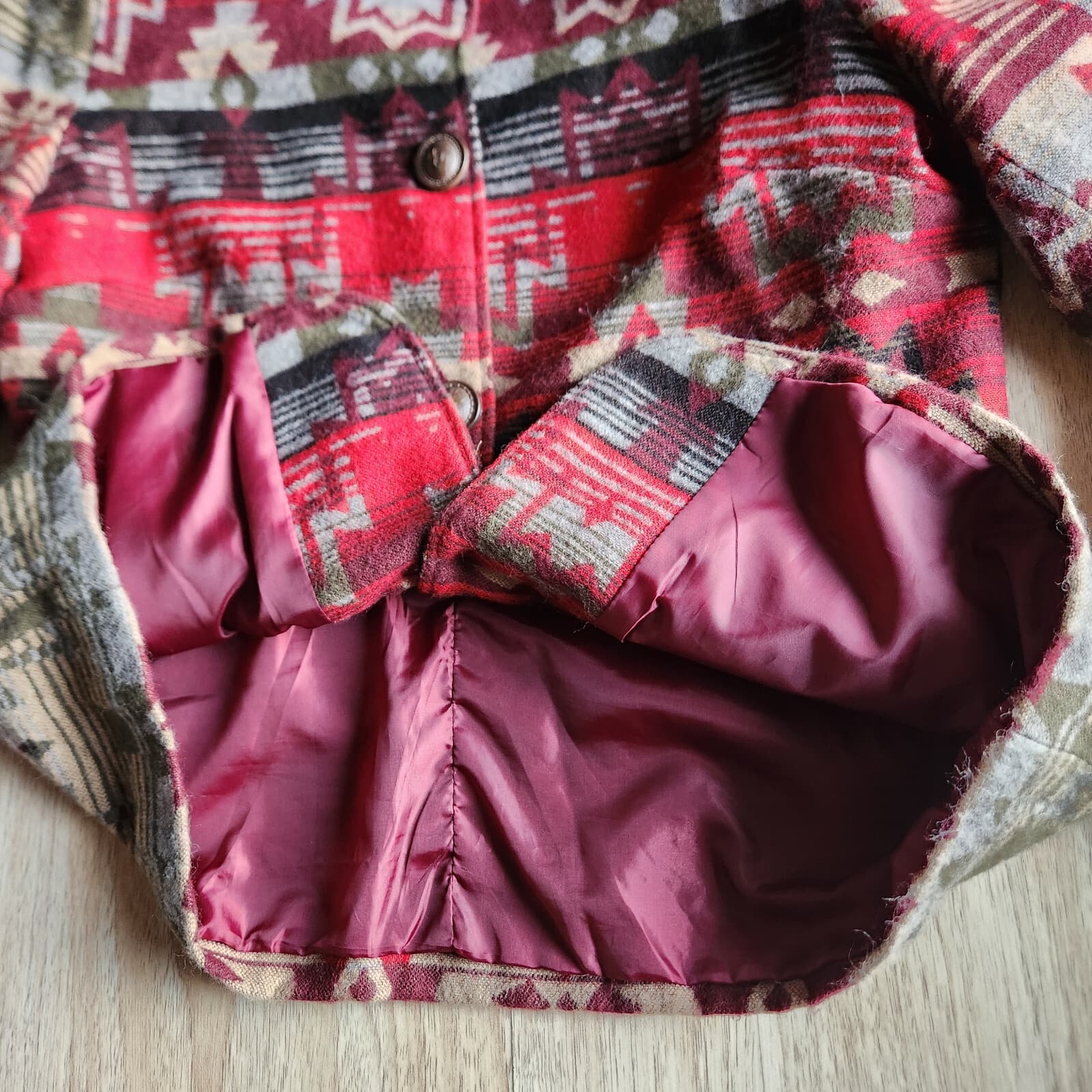 Coldwater Creek Aztec Tribal Southwest Wool Blend Jacket Button Multicolor Sz.10 - Thumbnail 10