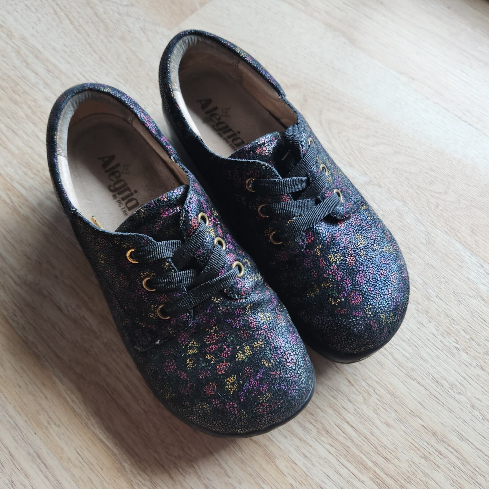 Alegria Kimi Pro Ditzy Doo Floral Leather Lace Up Oxford Shoes Arch Support EU37 - Thumbnail 4