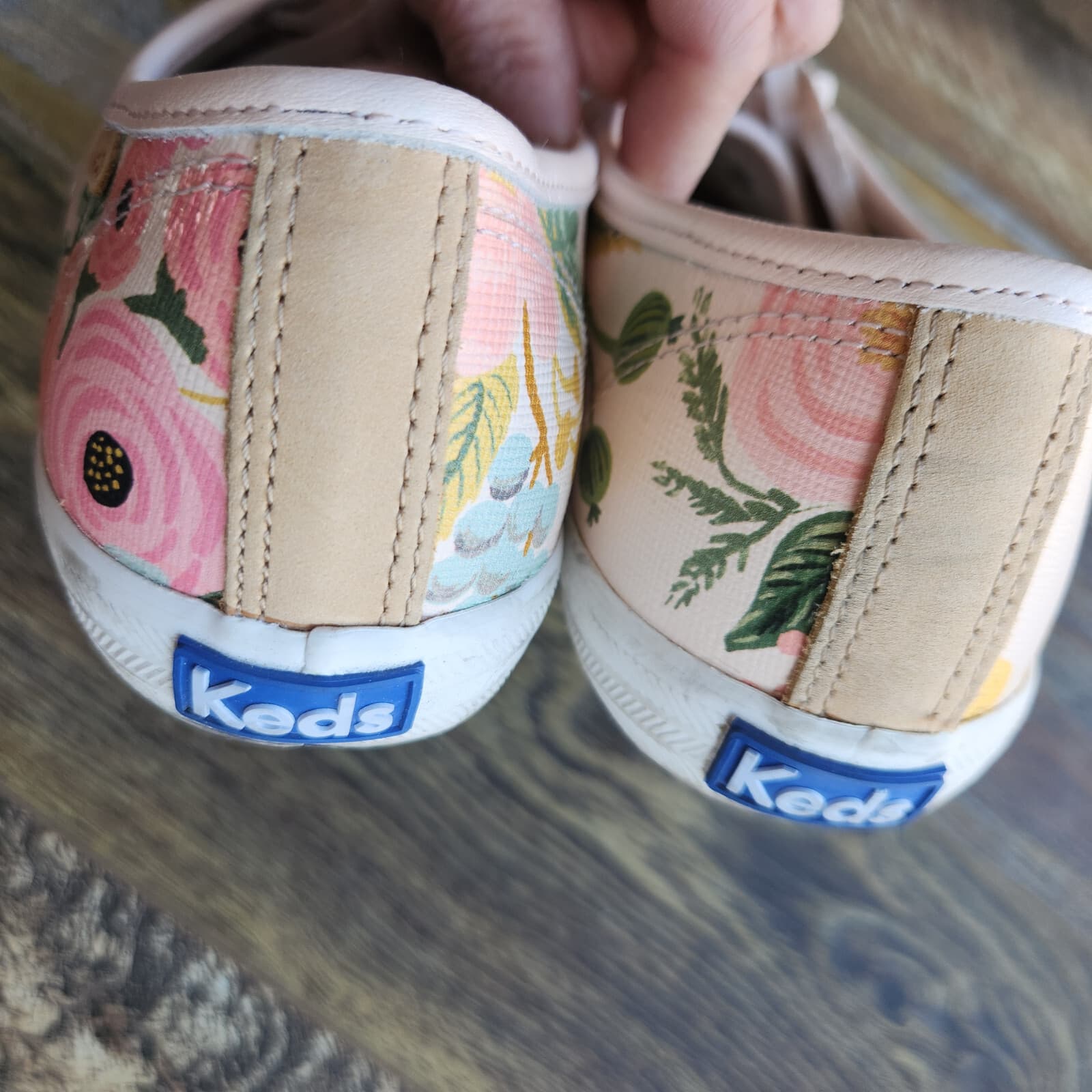 Keds x Rifle Paper Co. Premium Leather Floral Low Top Sneaker Lace-Up Women 7.5 - Thumbnail 9