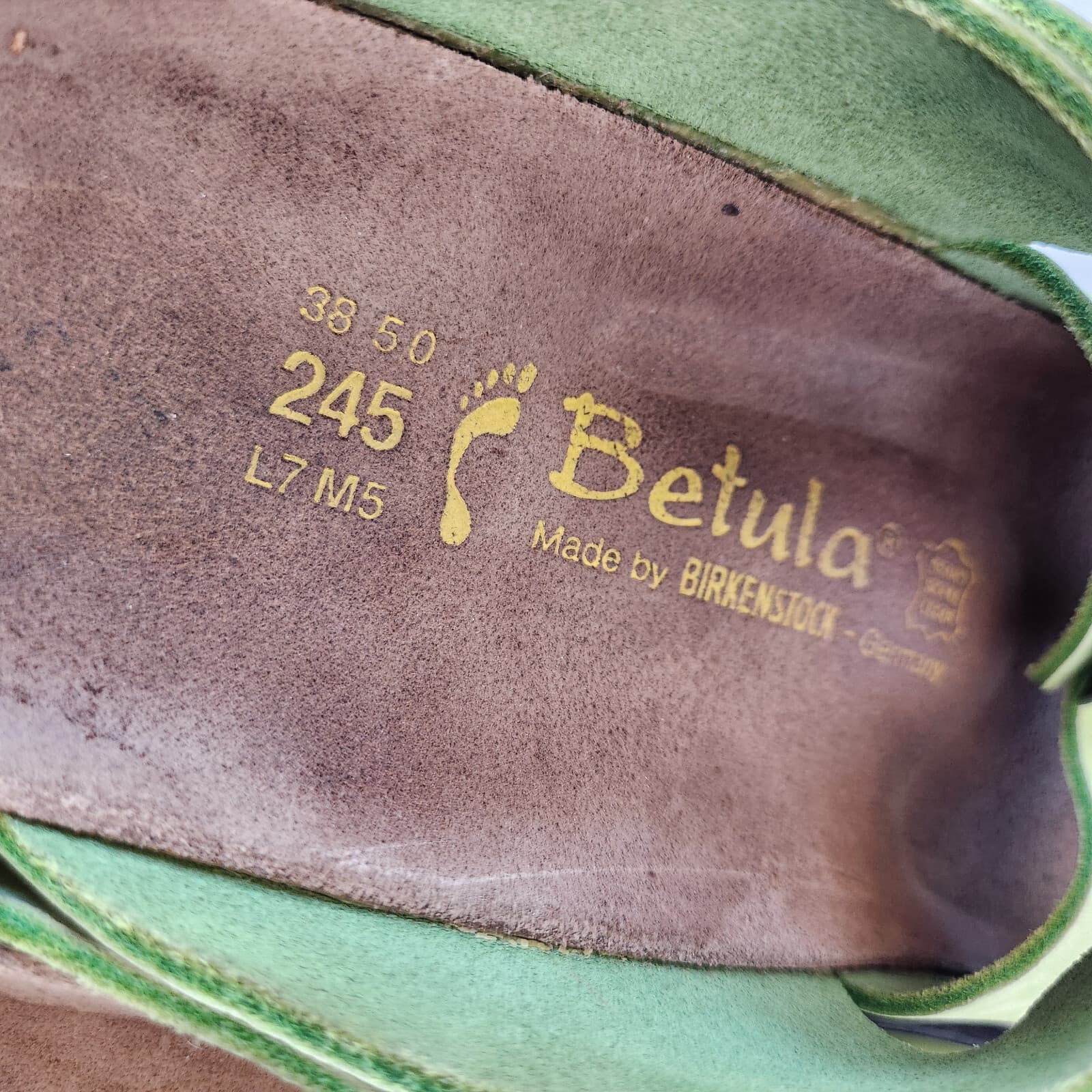 Birkenstock Betula Leather Cork-Footbed Big Buckle Sandals Double Strap Green 38 - Thumbnail 11