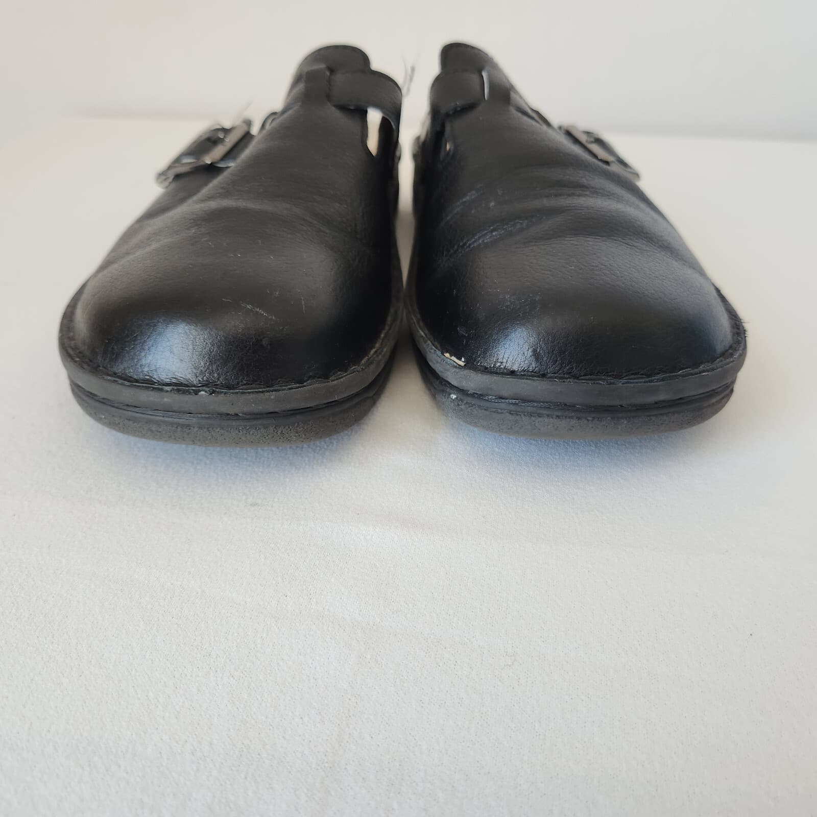 Berkemann Berkoflex Calfskin Leather Clog Mule Adjustable Buckle Black Men US8.5 - Thumbnail 10
