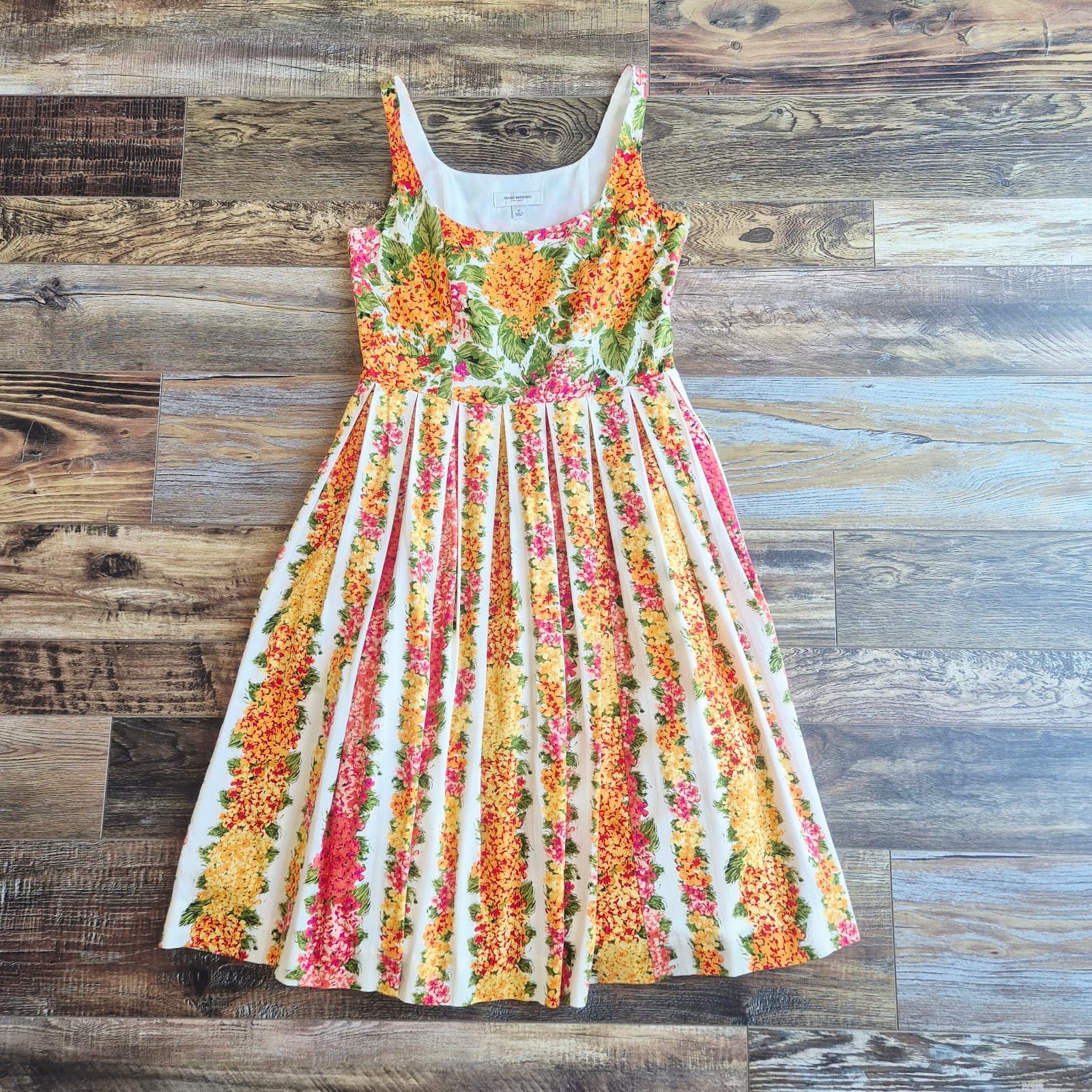 ISAAC MIARAHI Target 50's Retro Floral Fit-Flare Pleated Midi Dress Pocket Sz.10 - Thumbnail 9