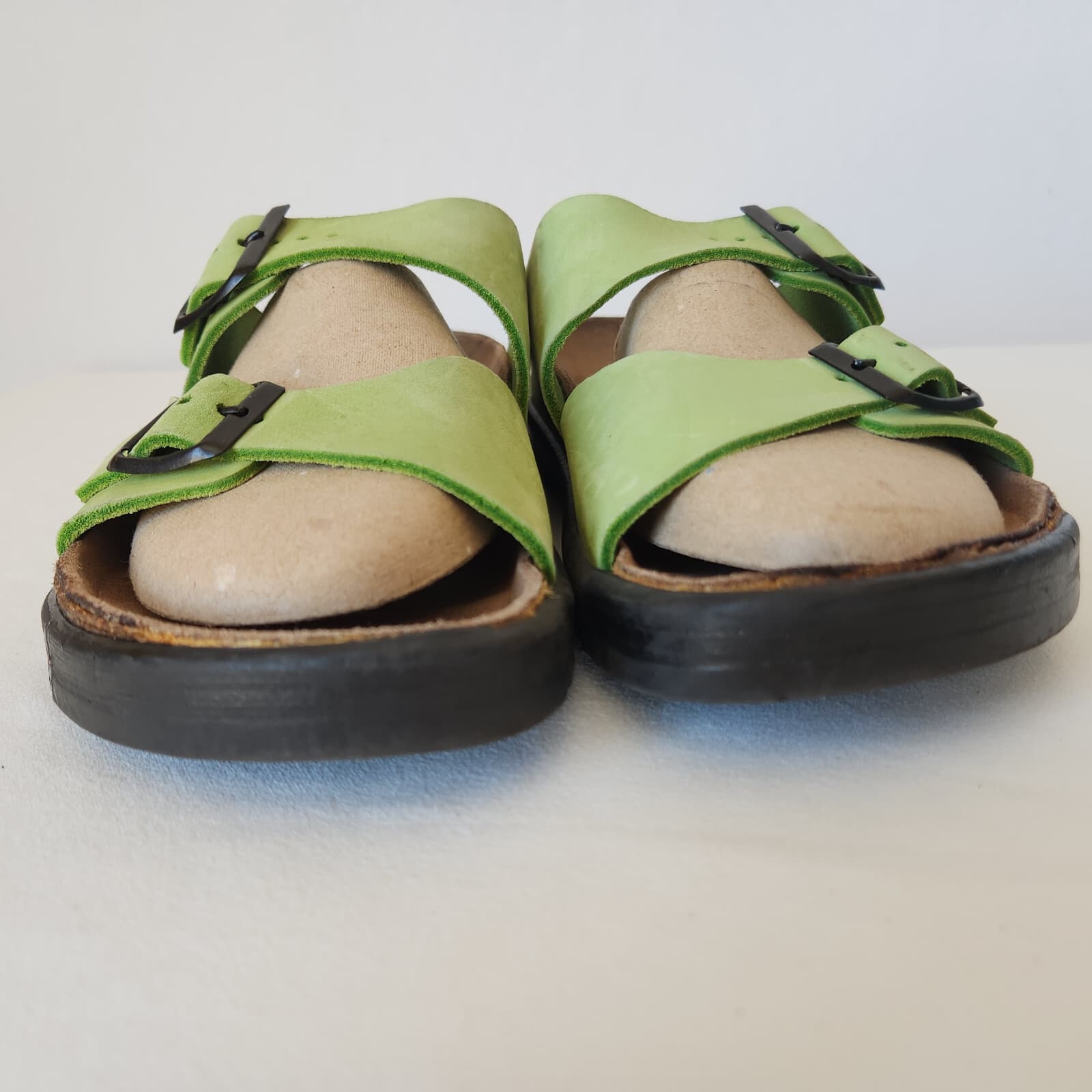 Birkenstock Betula Leather Cork-Footbed Big Buckle Sandals Double Strap Green 38 - Thumbnail 9