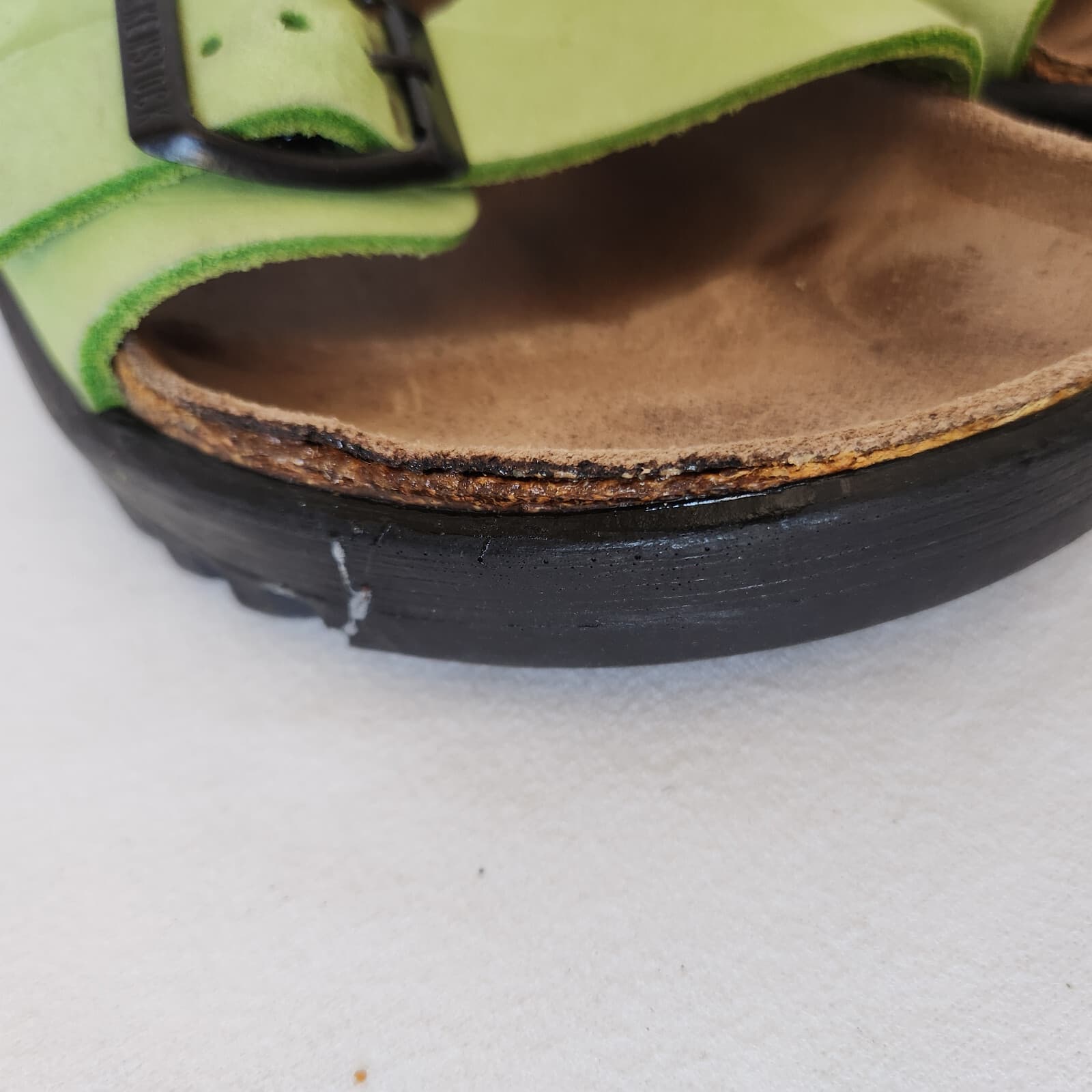 Birkenstock Betula Leather Cork-Footbed Big Buckle Sandals Double Strap Green 38 - Thumbnail 12