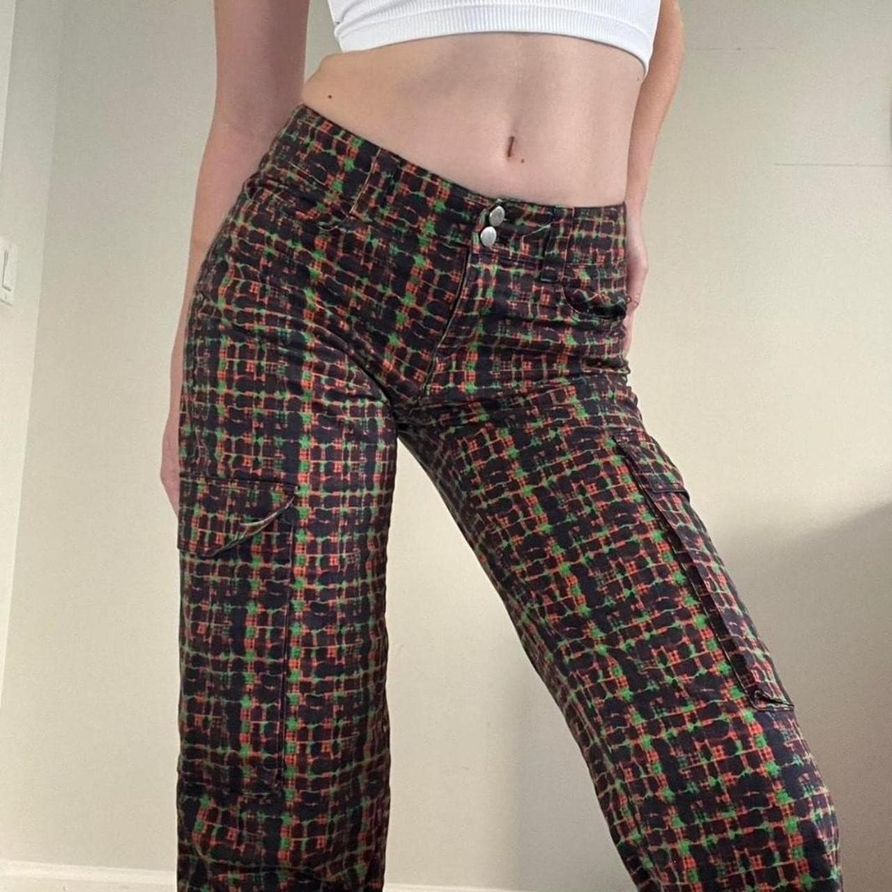 NWoT I.AM.GIA Set of Dante Tie Front Cropped Top Cargo Pants Mulitcolor Size S/M - Thumbnail 11