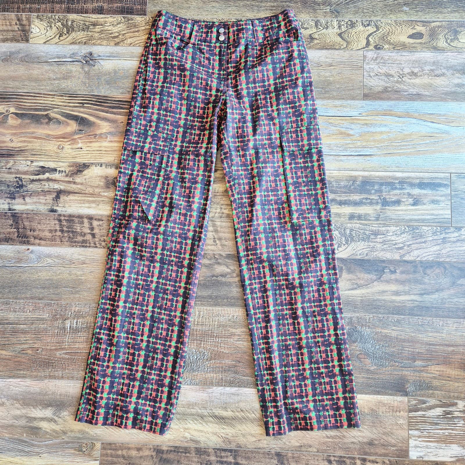 NWoT I.AM.GIA Set of Dante Tie Front Cropped Top Cargo Pants Mulitcolor Size S/M - Thumbnail 10