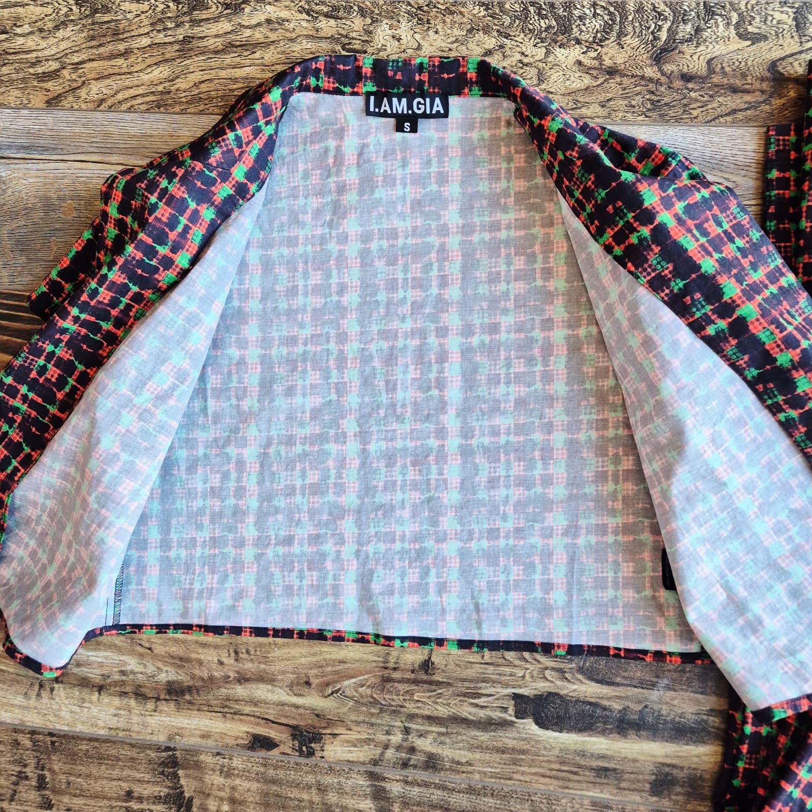 NWoT I.AM.GIA Set of Dante Tie Front Cropped Top Cargo Pants Mulitcolor Size S/M - Thumbnail 14