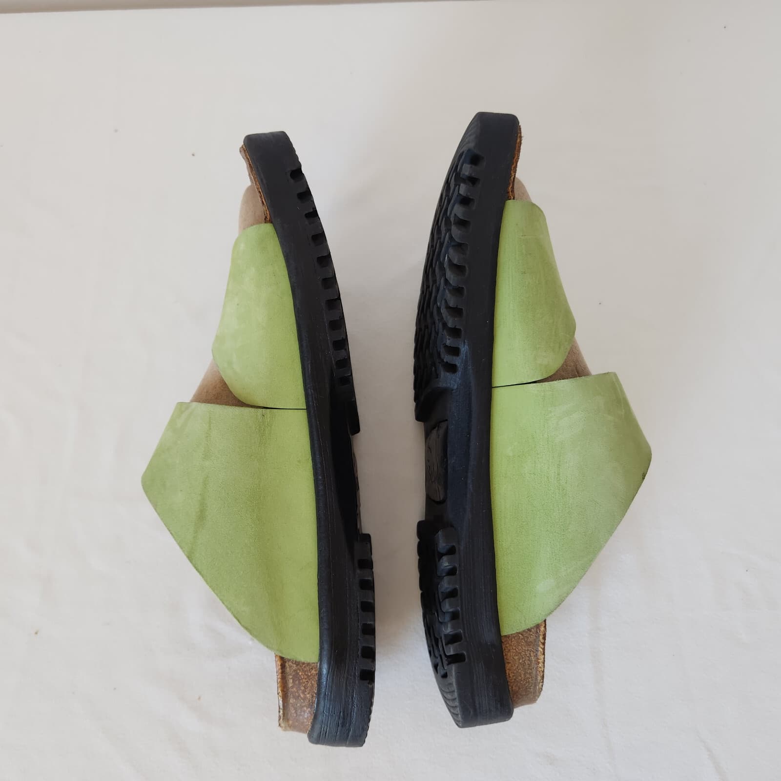Birkenstock Betula Leather Cork-Footbed Big Buckle Sandals Double Strap Green 38 - Thumbnail 5