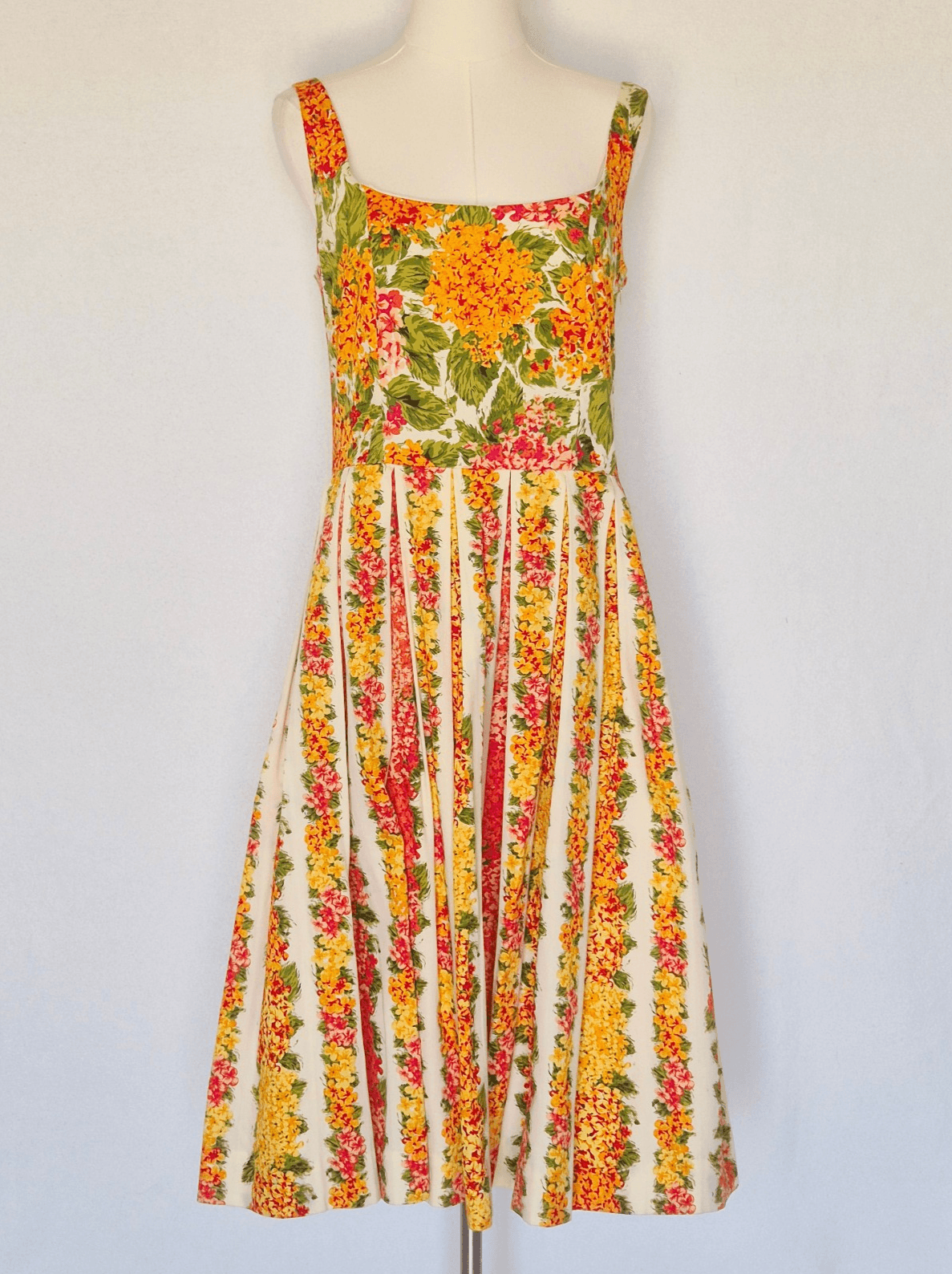 ISAAC MIARAHI Target 50's Retro Floral Fit-Flare Pleated Midi Dress Pocket Sz.10 - Thumbnail 2