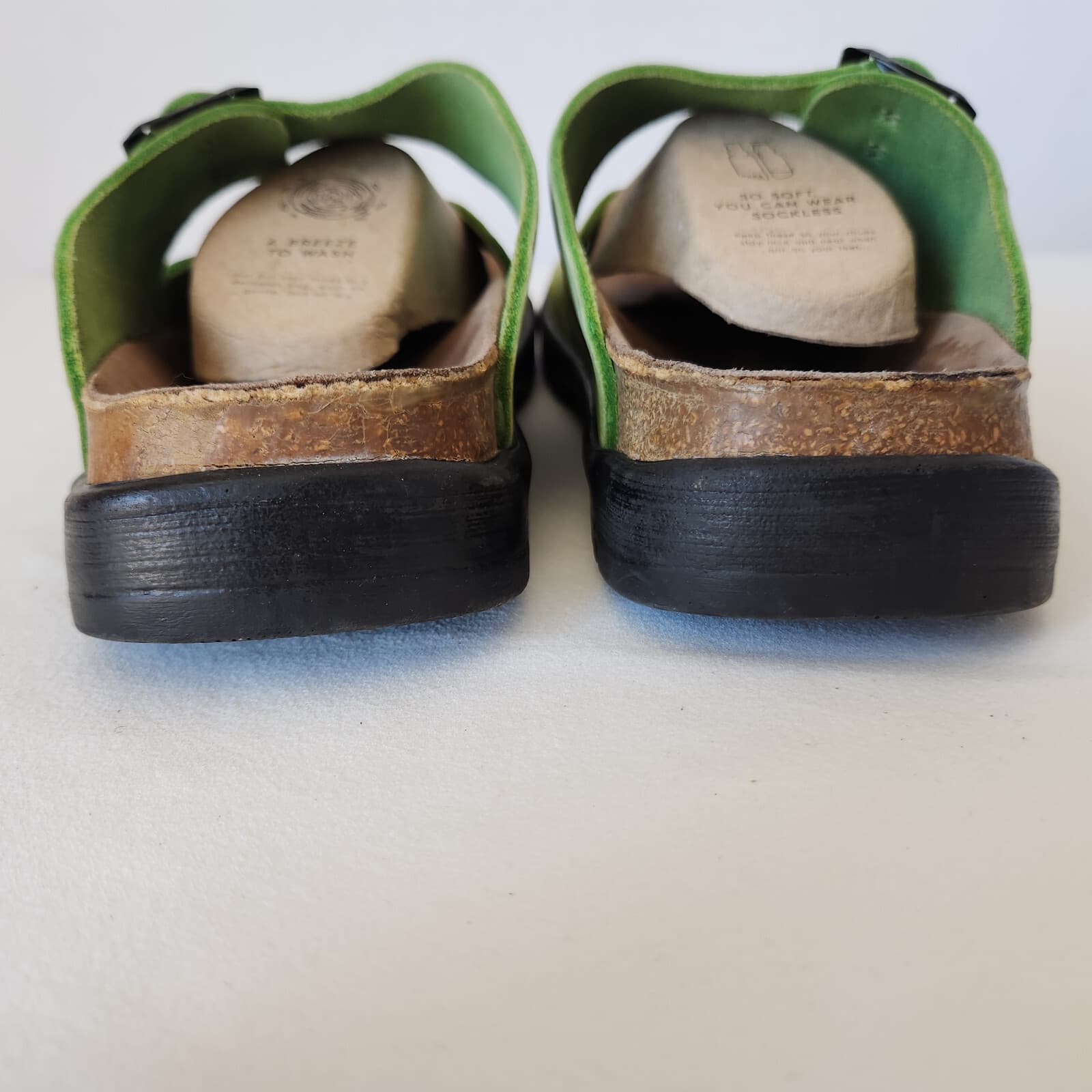 Birkenstock Betula Leather Cork-Footbed Big Buckle Sandals Double Strap Green 38 - Thumbnail 8